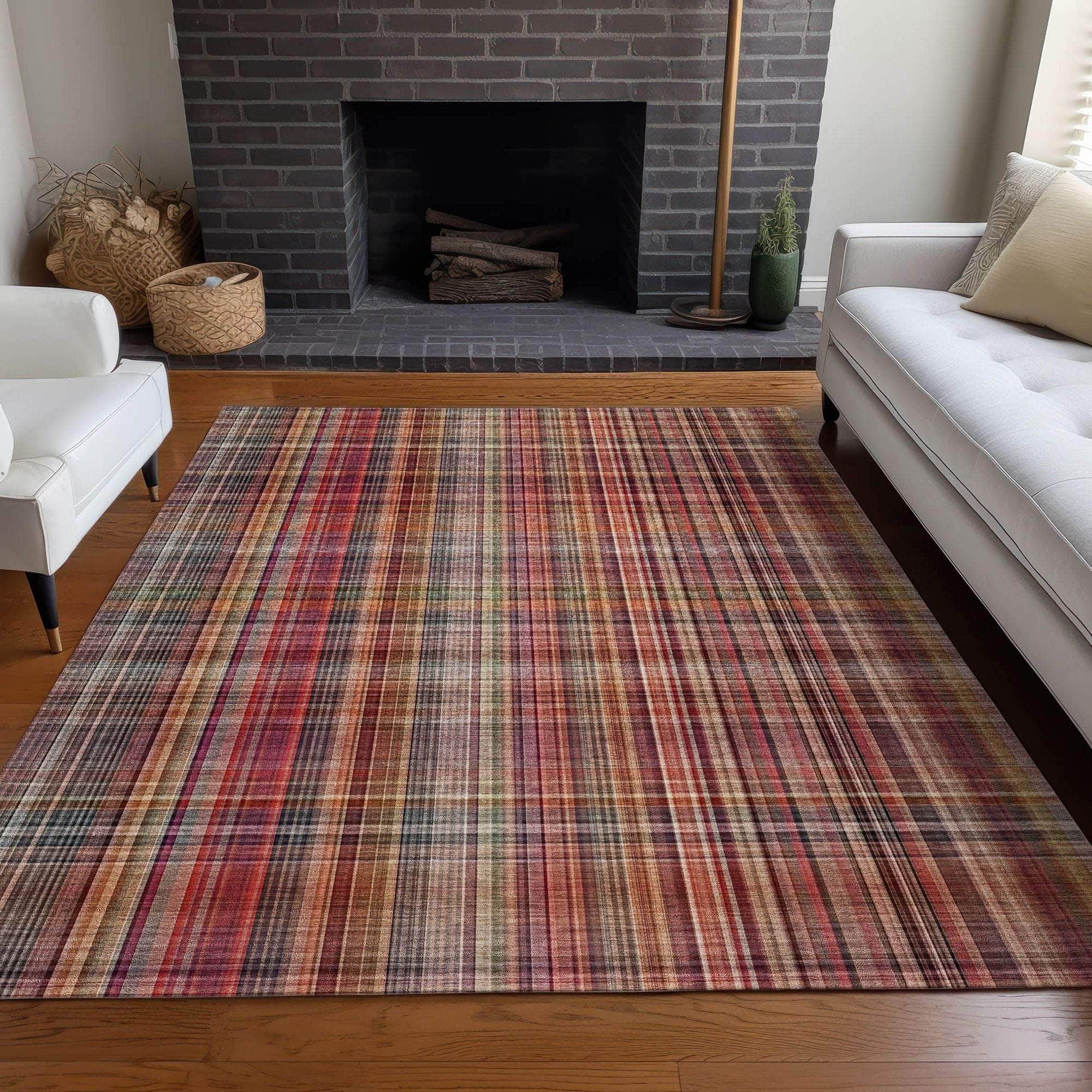 Machine Made ACN541 Red  Rugs 