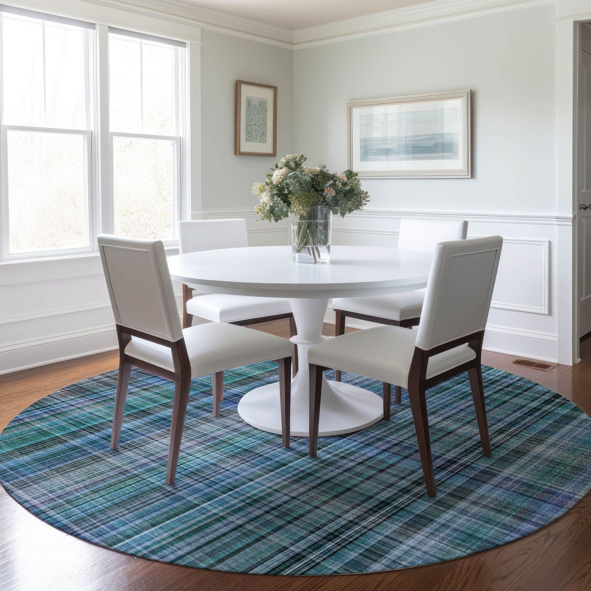 Machine Made ACN541 Teal  Rugs 