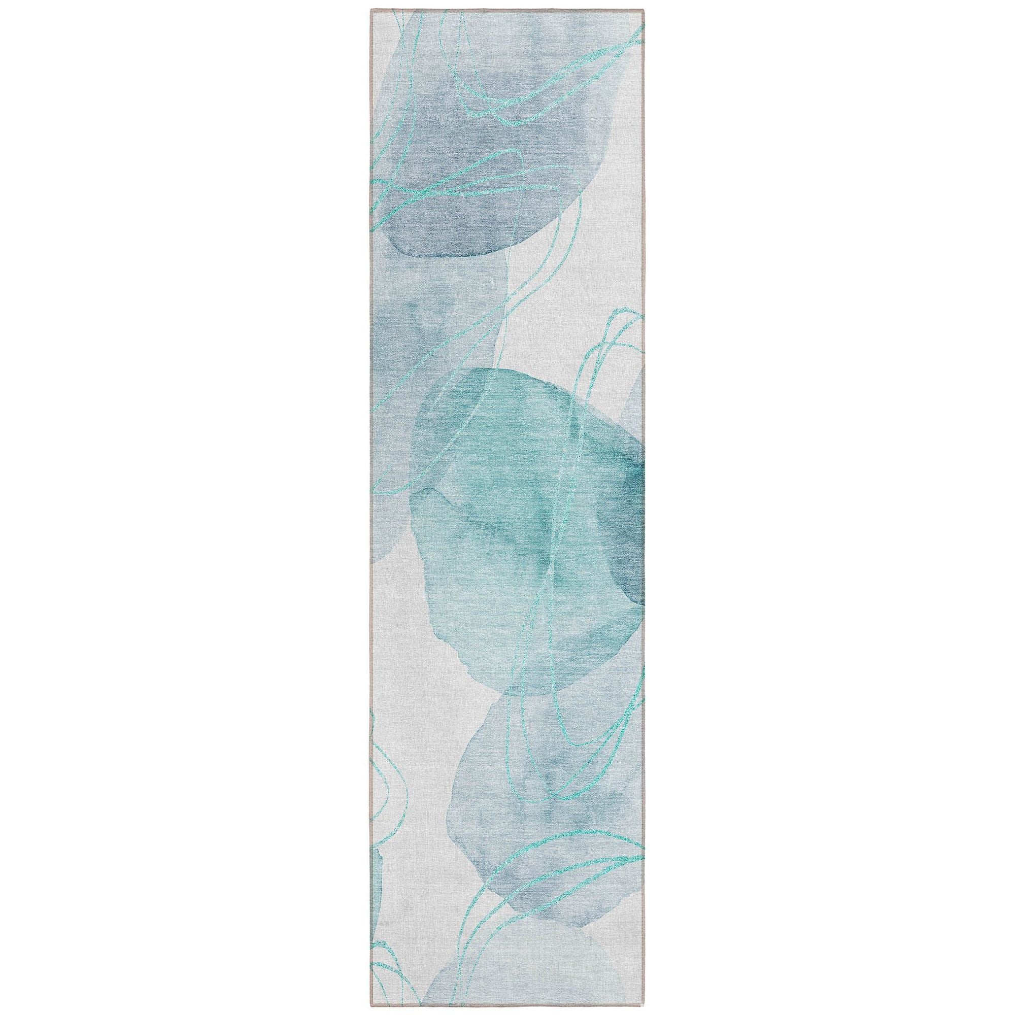 Machine Made ACN544 Teal  Rugs #color_teal 