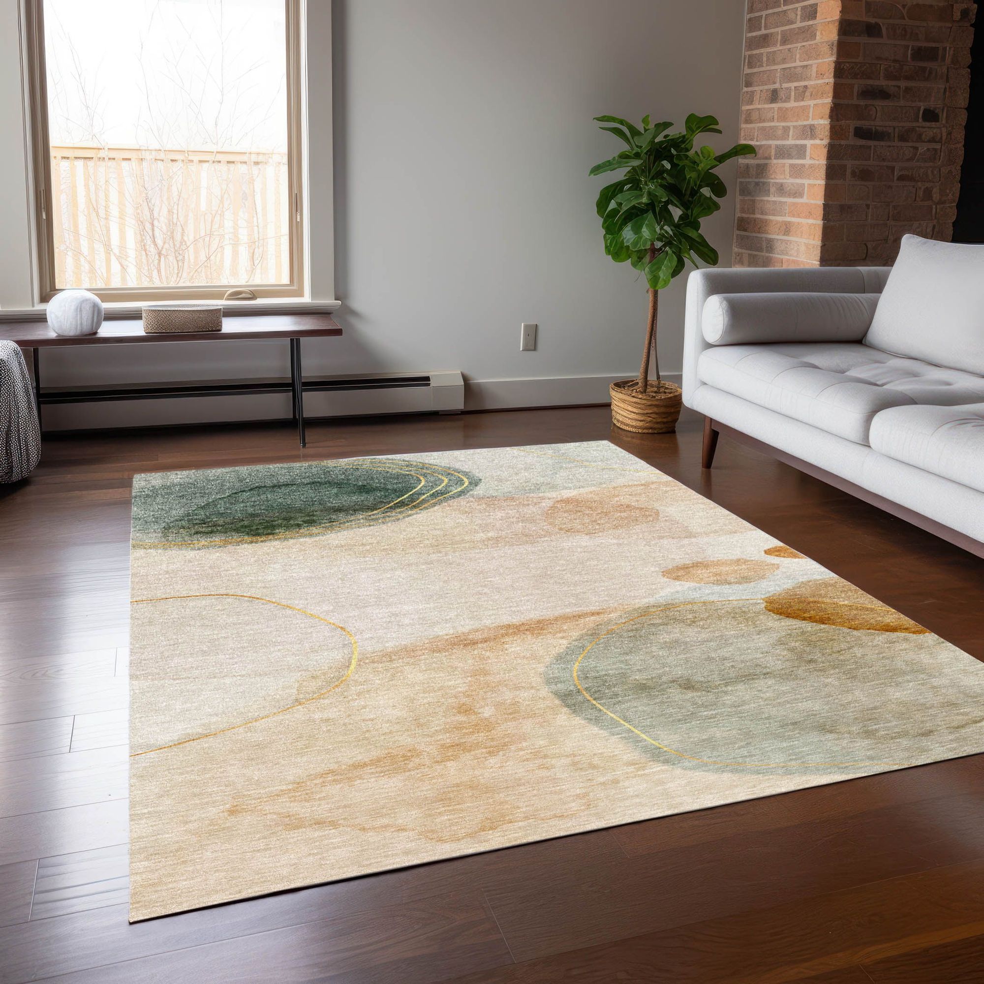 Machine Made ACN545 Beige Brown Rugs #color_beige brown