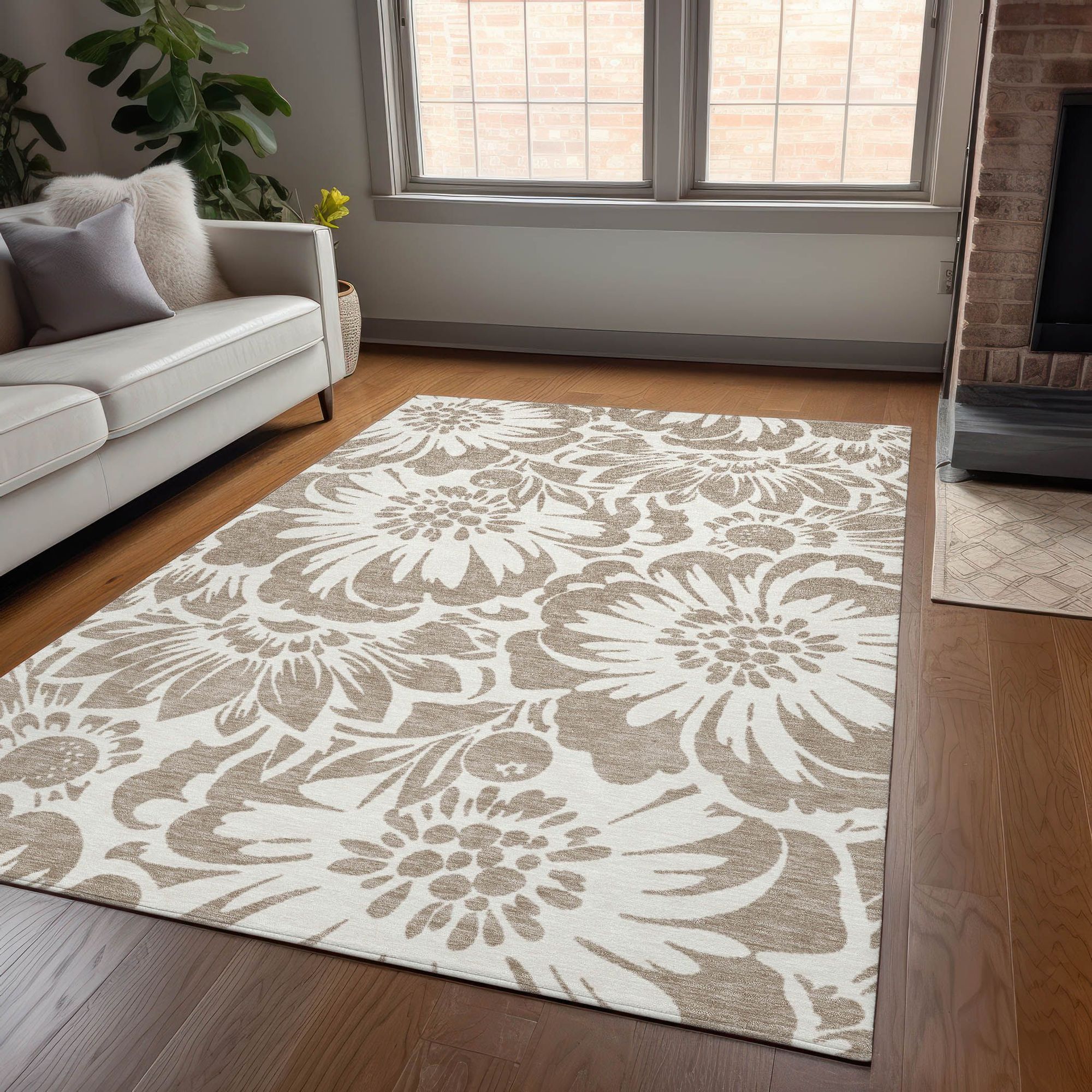 Machine Made ACN551 Taupe Brown Rugs #color_taupe brown