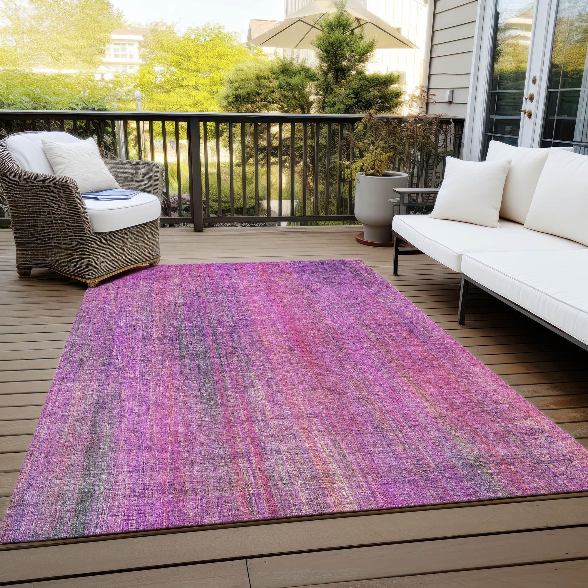 Machine Made ACN552 Lilac Purple Rugs 