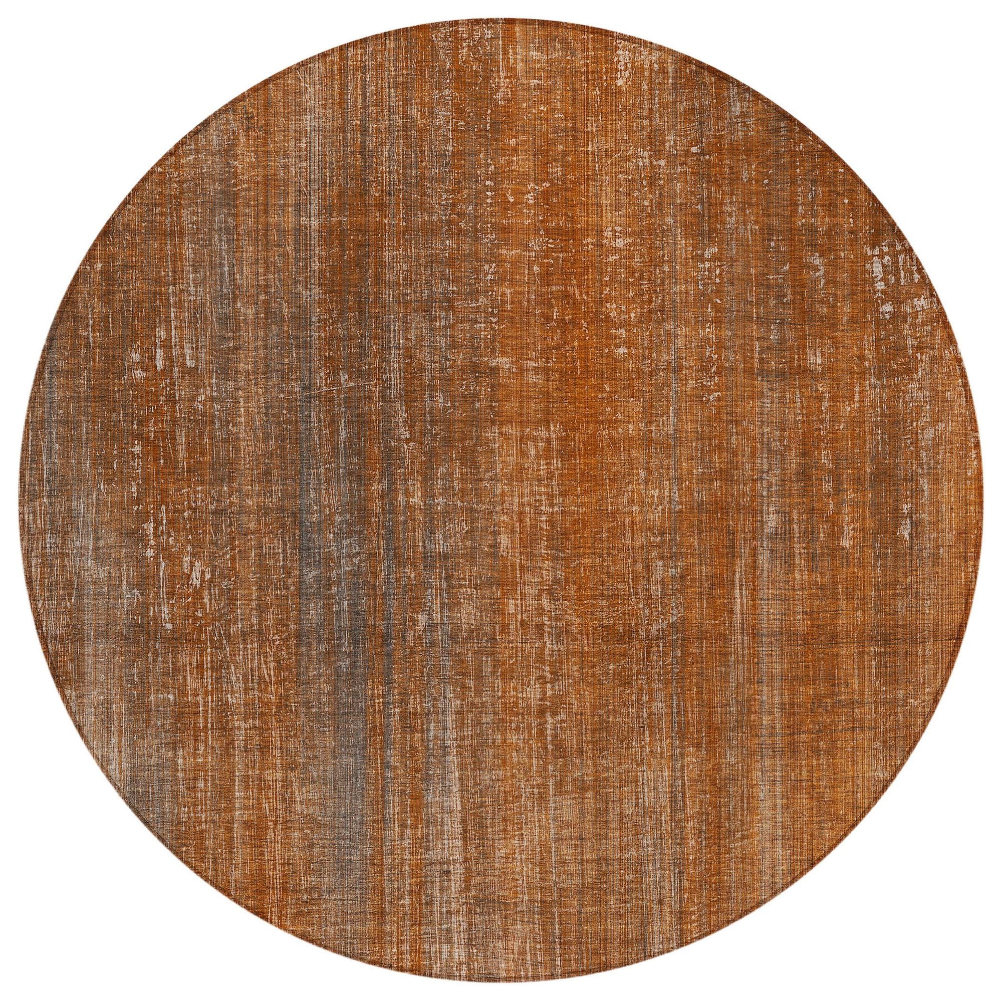 Machine Washable Paprika Orange Rug - Indoor / Outdoor - Kids / Pet Friendly Striped Print Rug