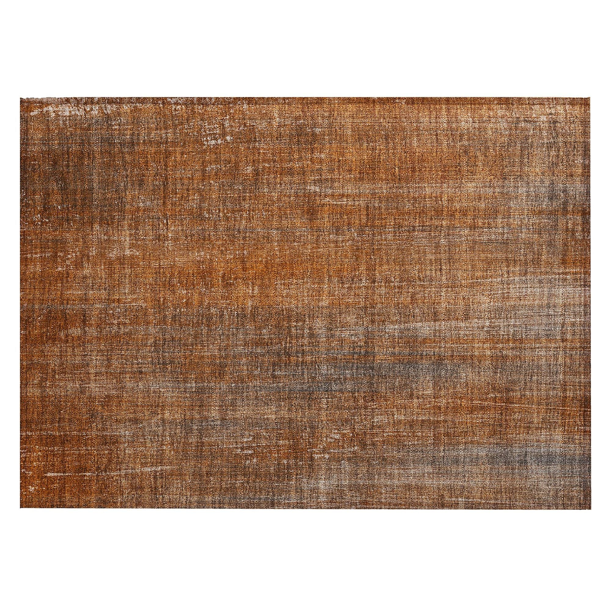 Machine Washable Paprika Orange Rug - Indoor / Outdoor - Kids / Pet Friendly Striped Print Rug