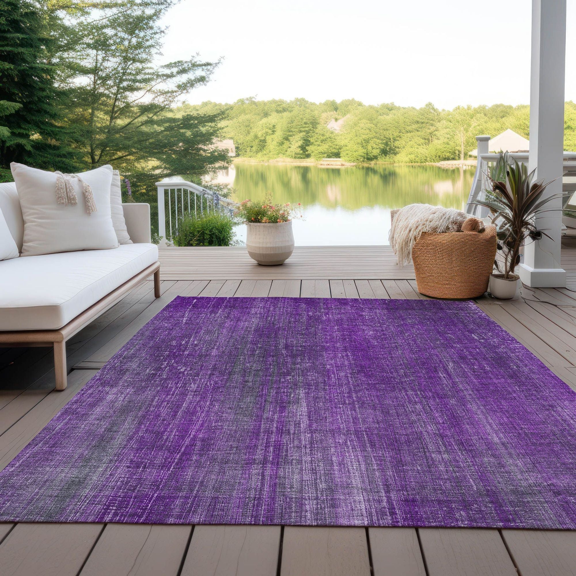 Machine Made ACN552 Purple  Rugs 