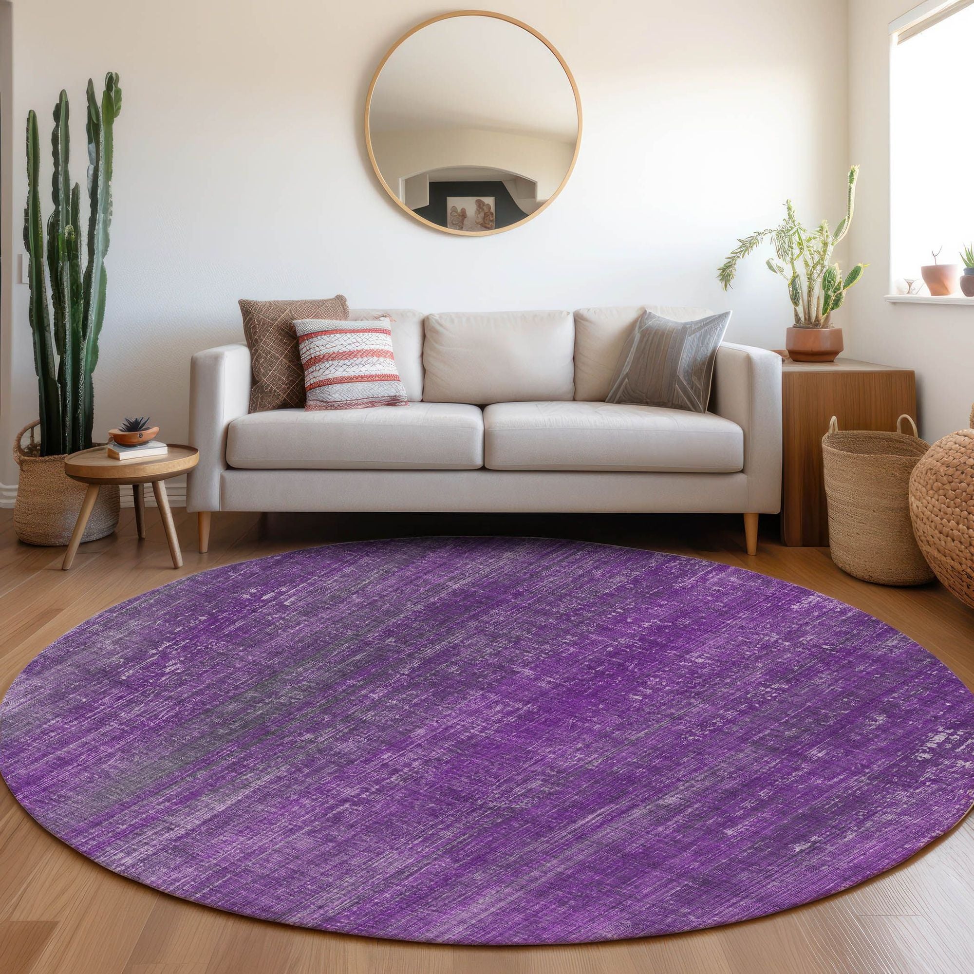 Machine Made ACN552 Purple  Rugs 