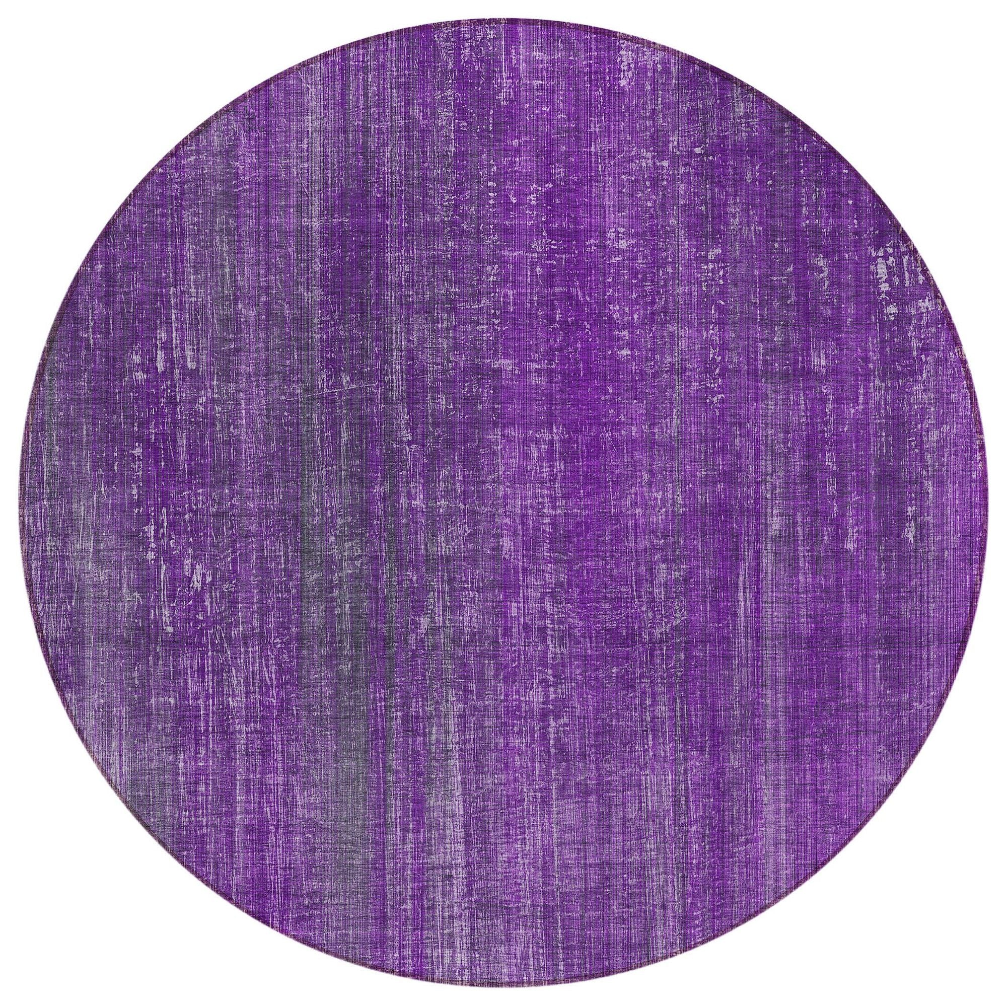 Machine Washable Purple Rug - Indoor / Outdoor - Kids / Pet Friendly Striped Print Rug