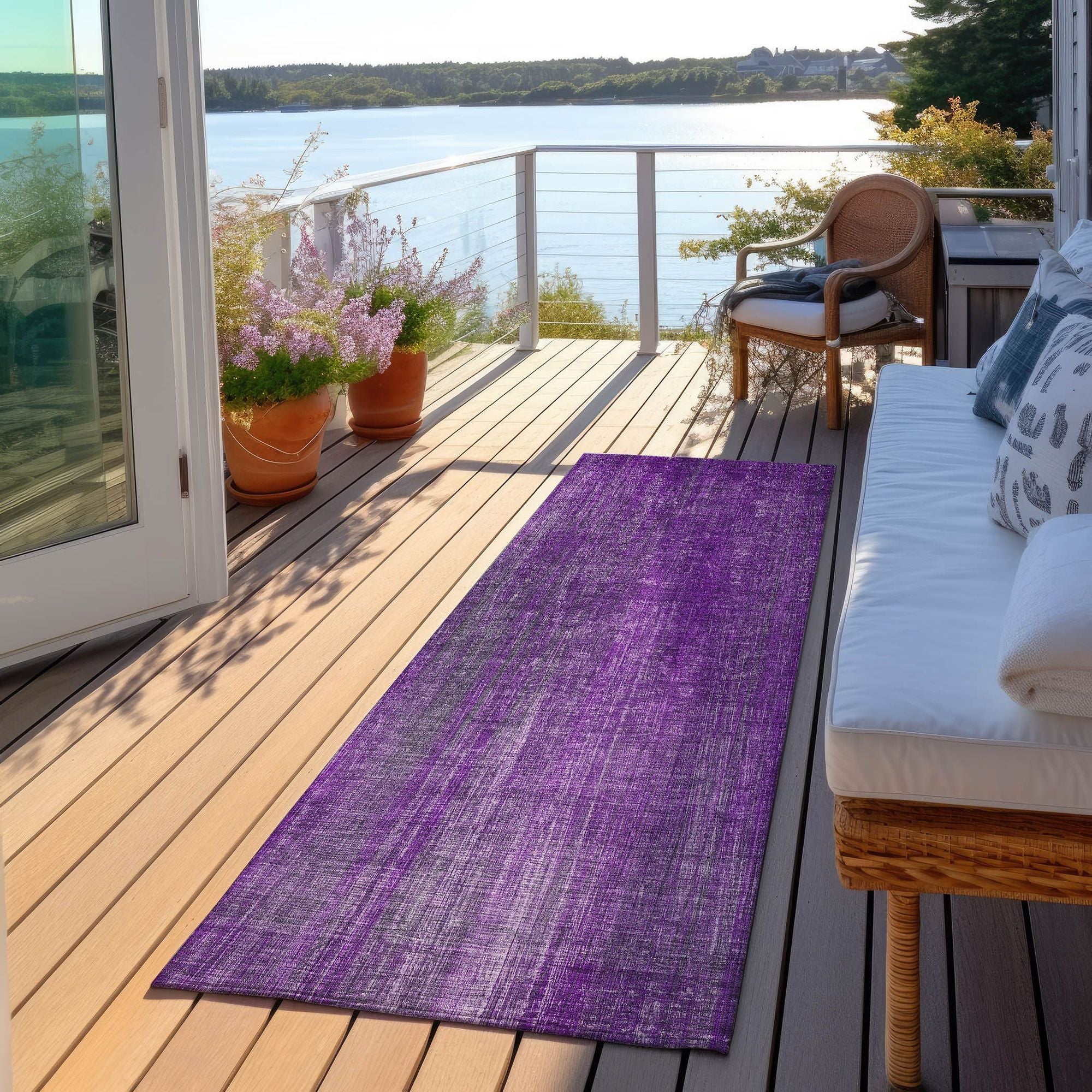 Machine Made ACN552 Purple  Rugs 
