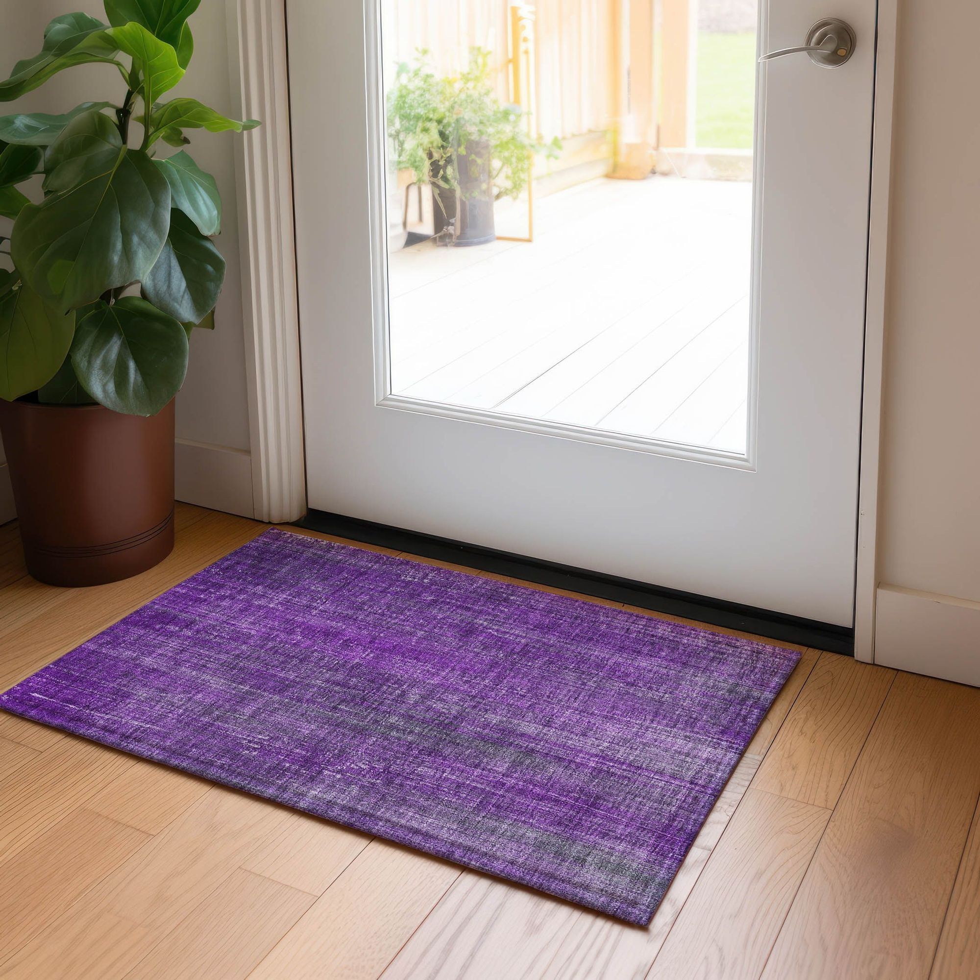 Machine Made ACN552 Purple  Rugs 