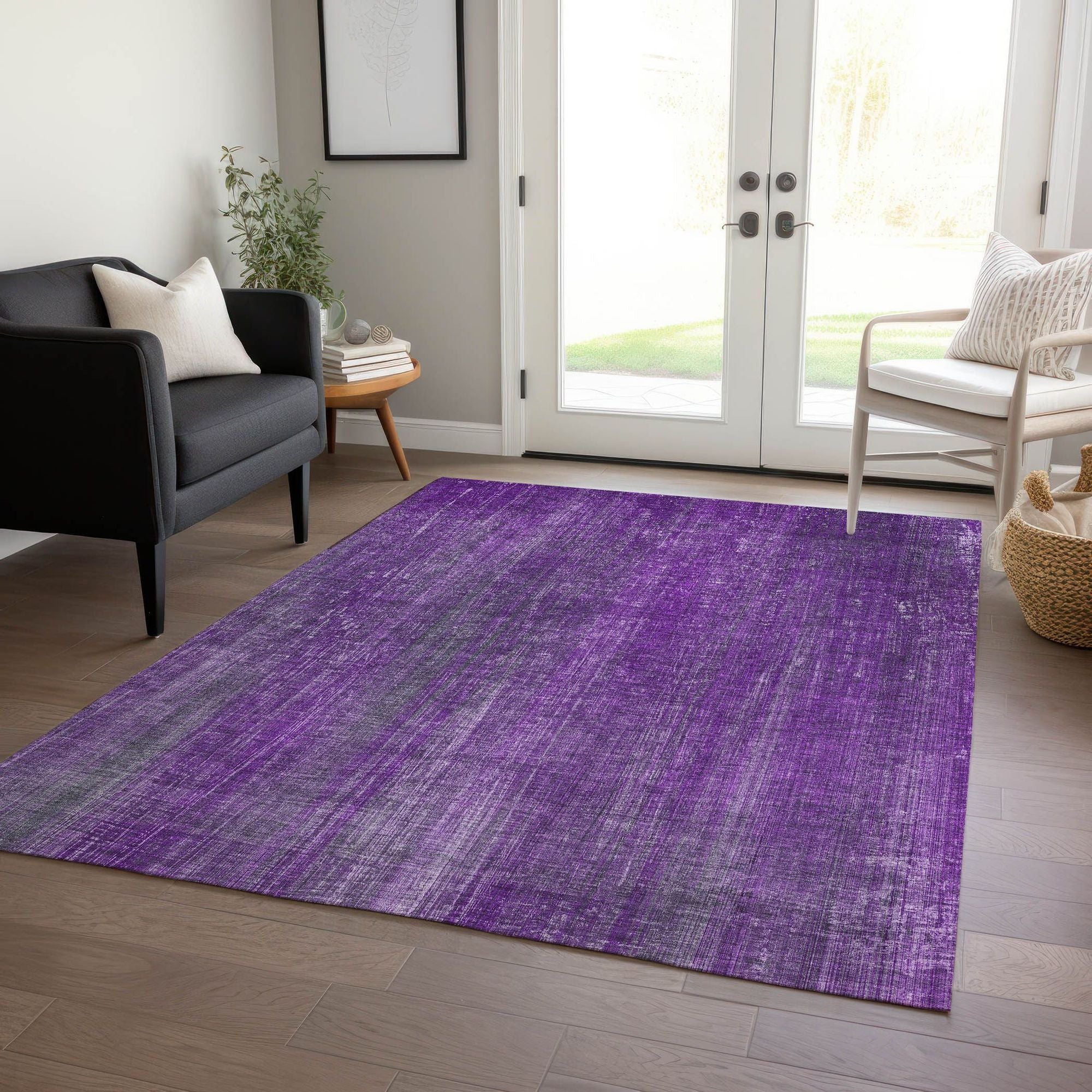 Machine Made ACN552 Purple  Rugs 