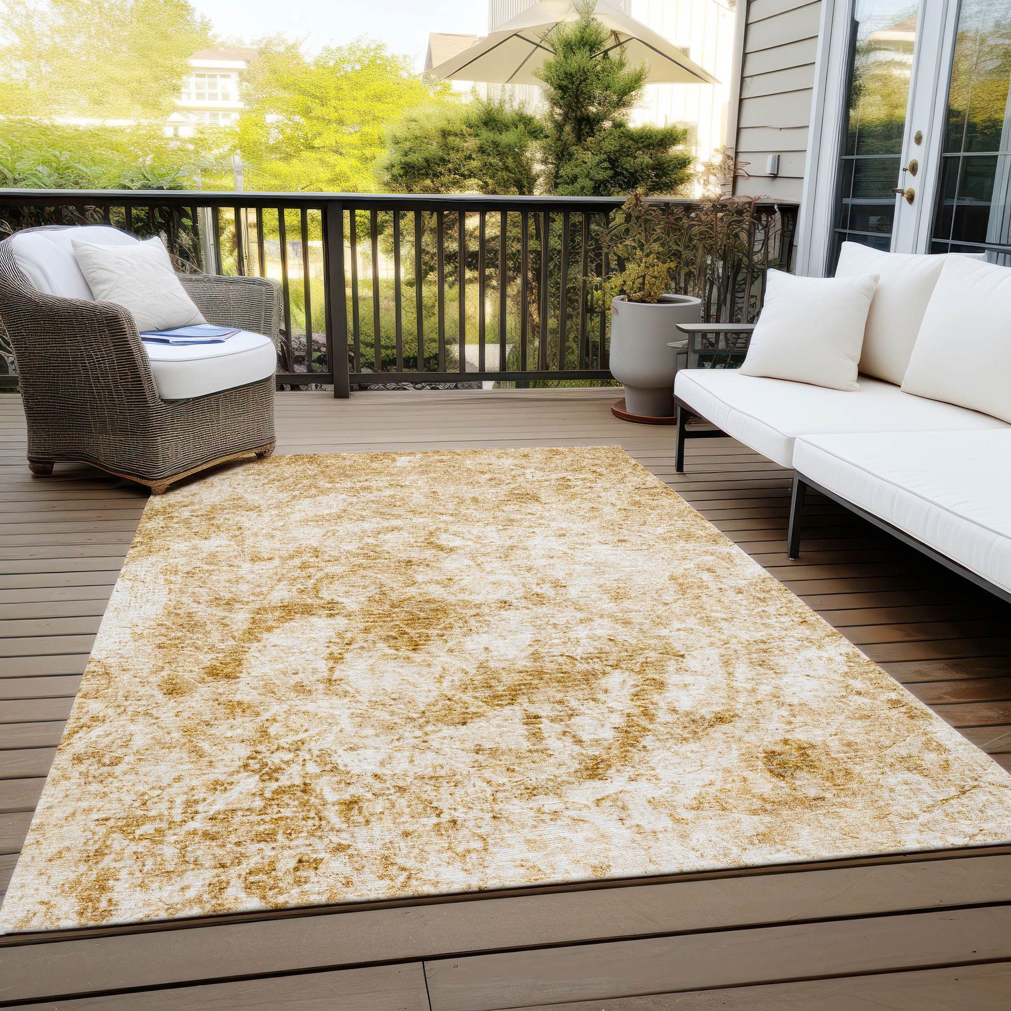 Machine Made ACN553 Beige Brown Rugs 