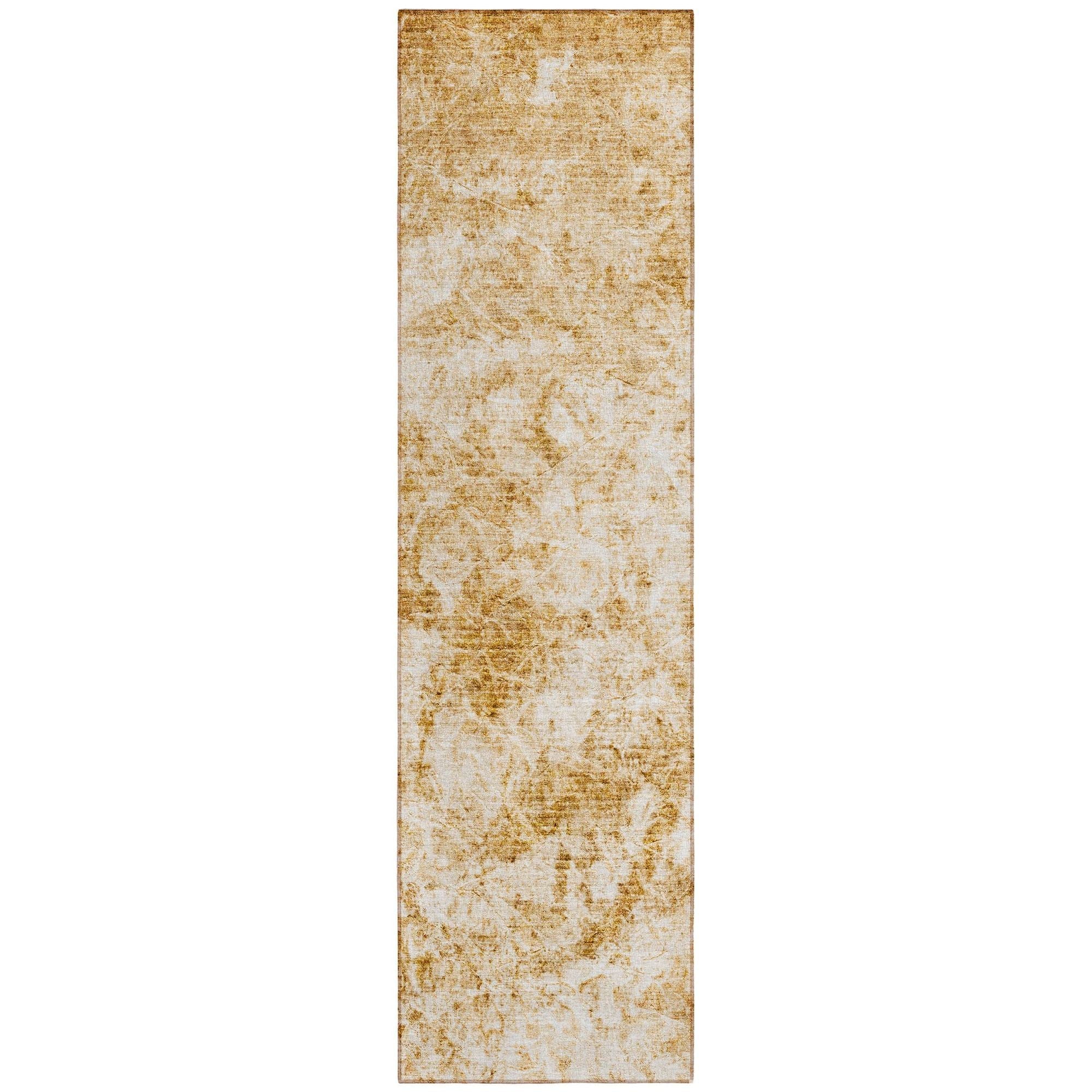 Machine Washable Beige Brown Rug - Indoor / Outdoor - Kids / Pet Friendly Organic Print Rug