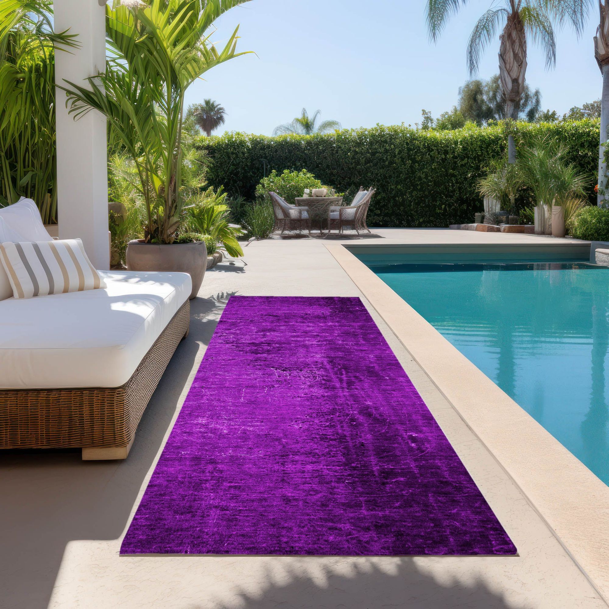 Machine Made ACN554 Purple  Rugs 