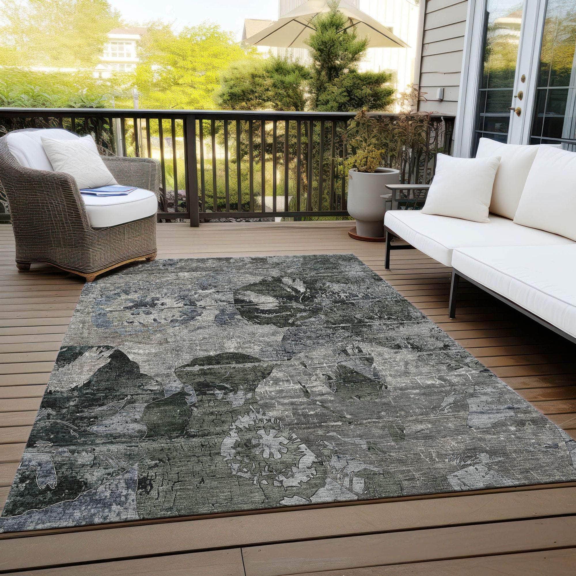Machine Made ACN555 Gray  Rugs 