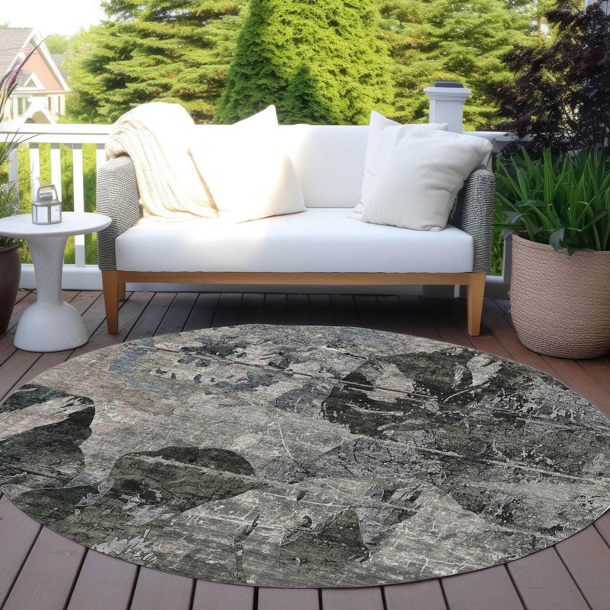 Machine Made ACN555 Gray  Rugs 