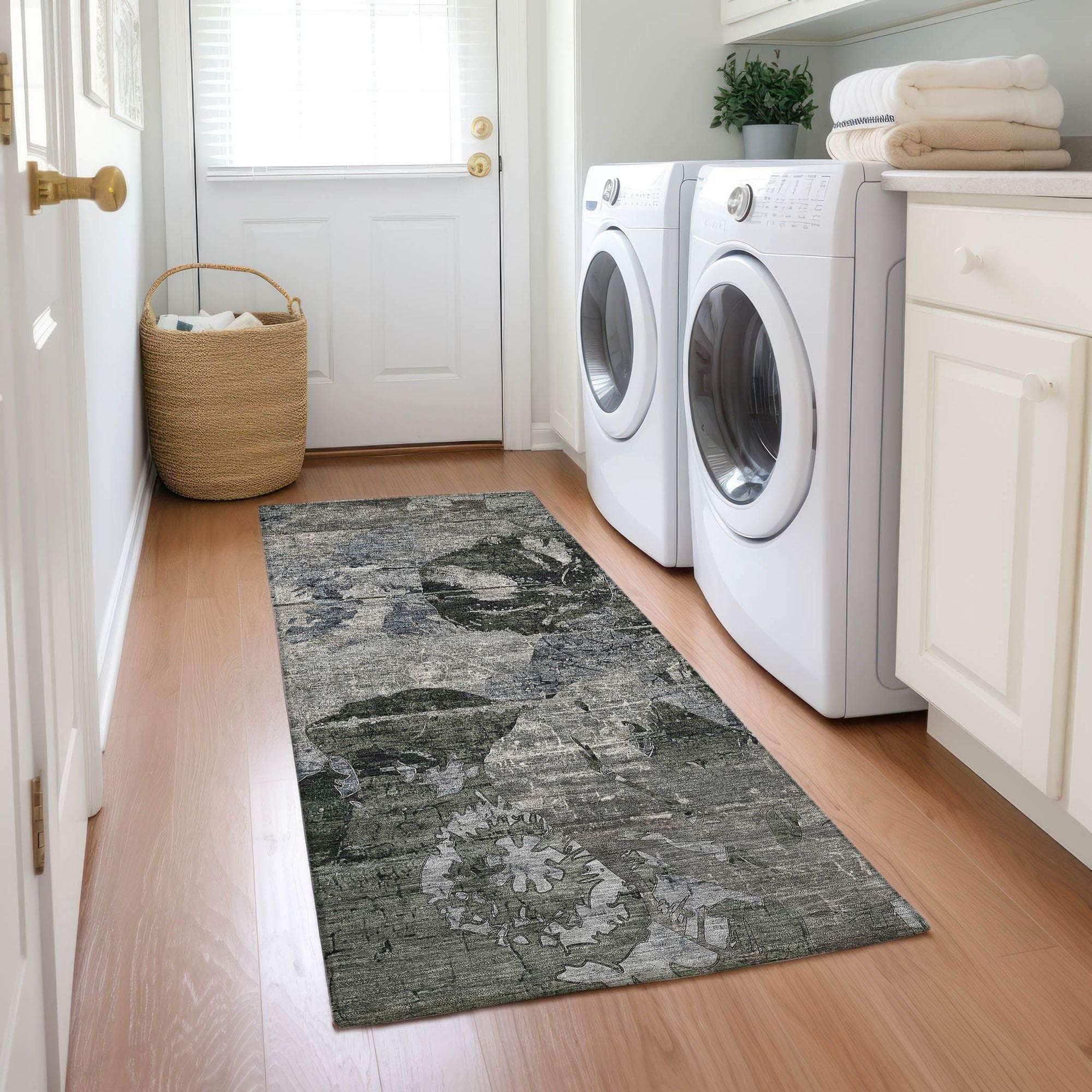 Machine Made ACN555 Gray  Rugs 