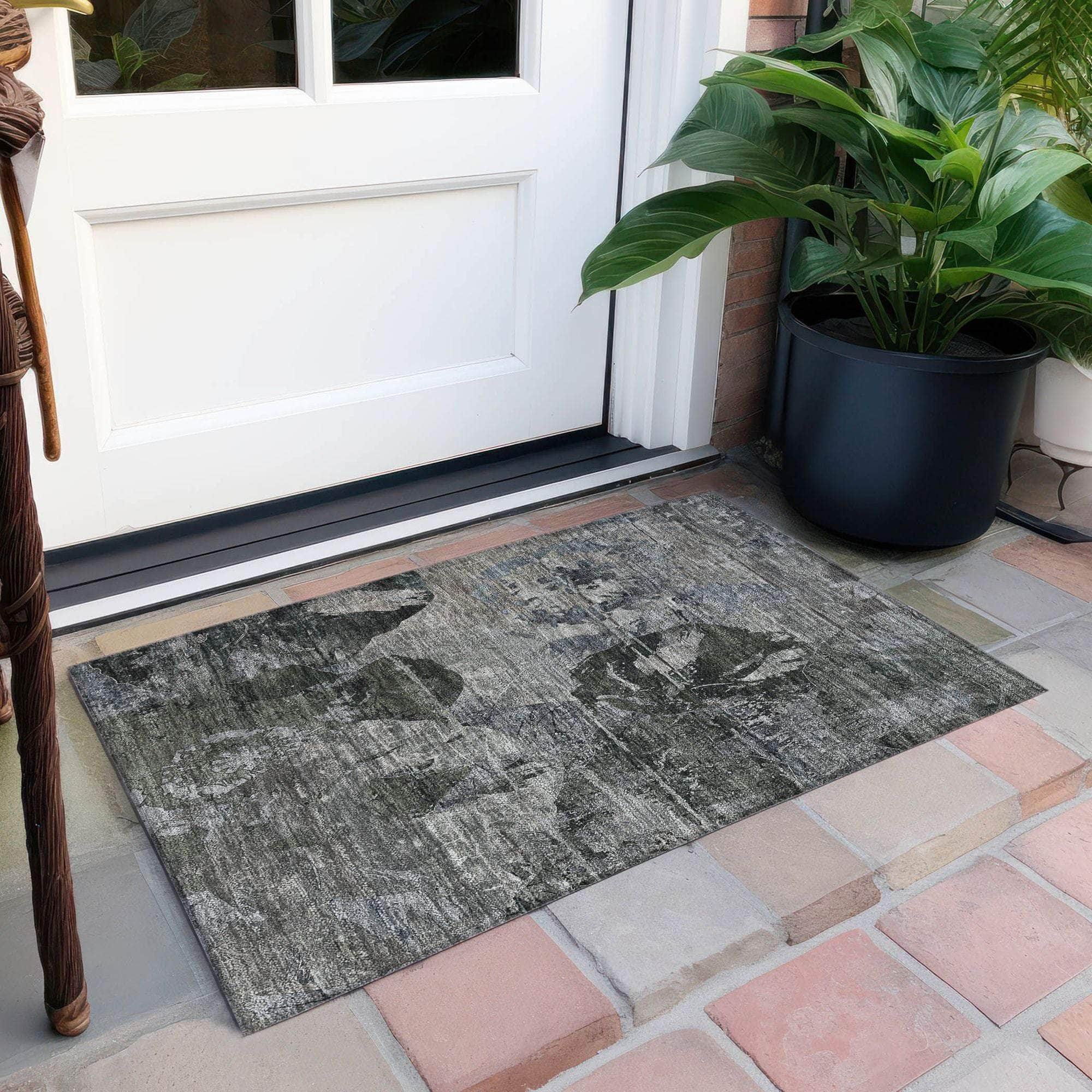 Machine Made ACN555 Gray  Rugs 