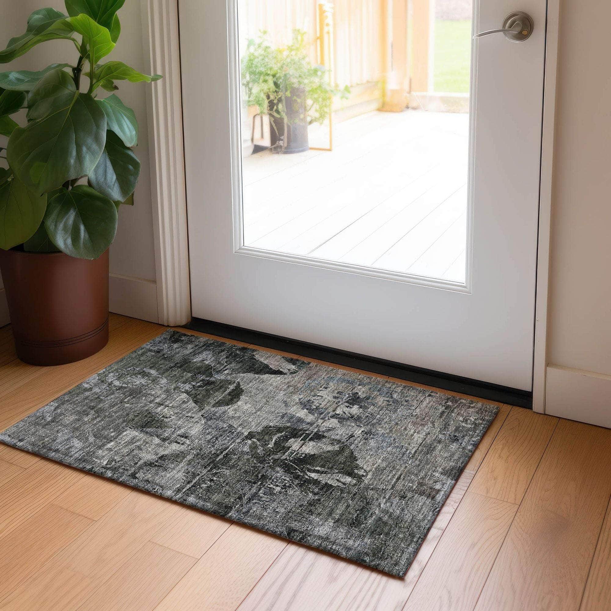 Machine Made ACN555 Gray  Rugs 