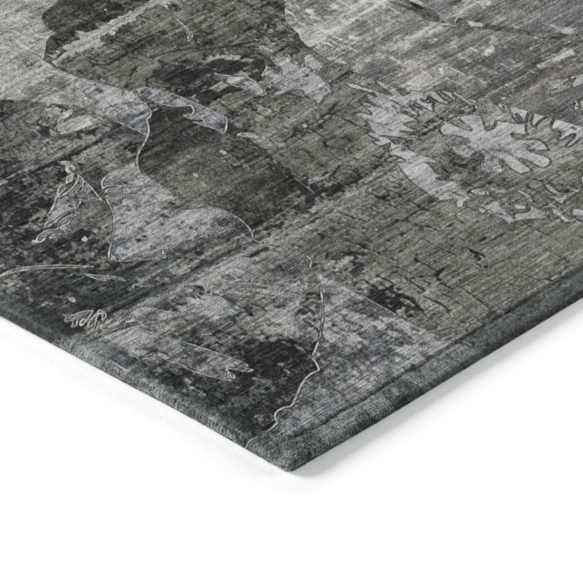 Machine Made ACN555 Gray  Rugs 