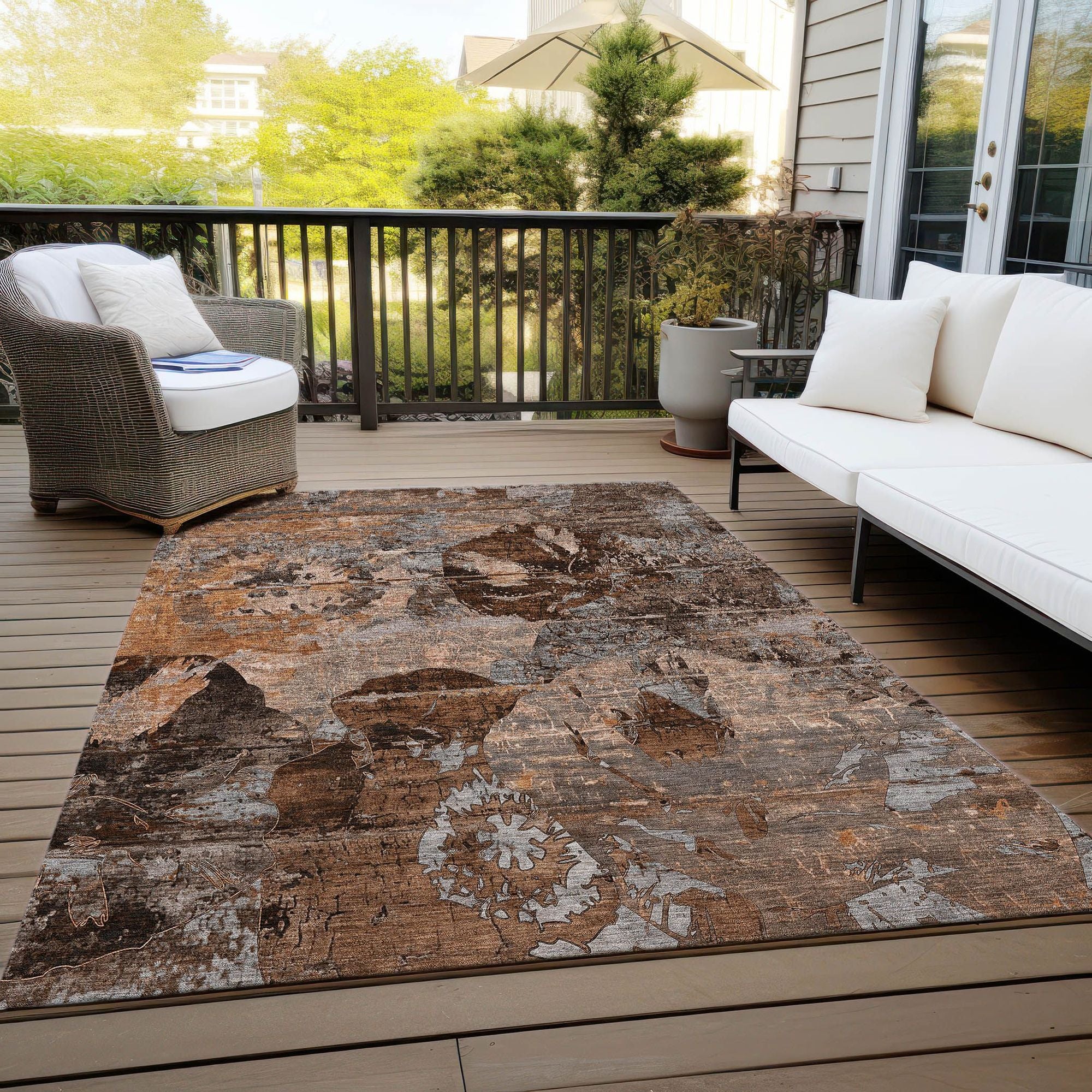Machine Made ACN555 Terracotta Orange Rugs 