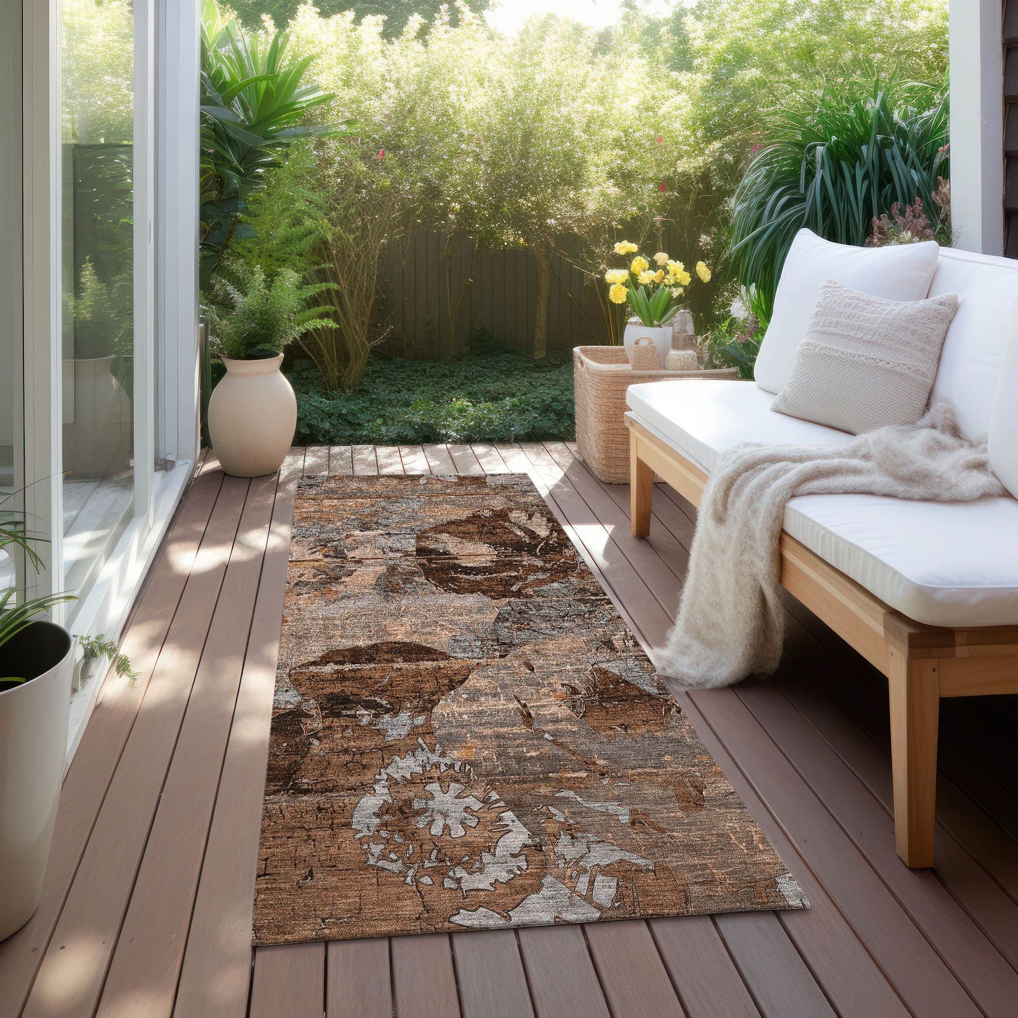 Machine Made ACN555 Terracotta Orange Rugs 