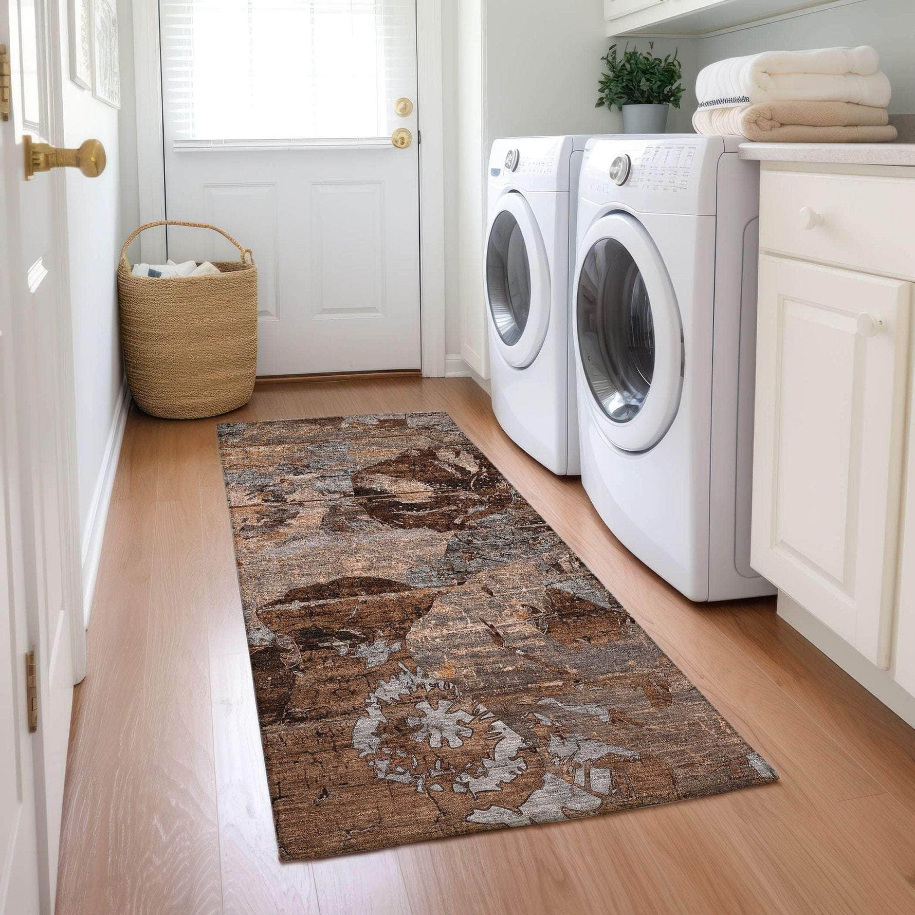 Machine Made ACN555 Terracotta Orange Rugs 