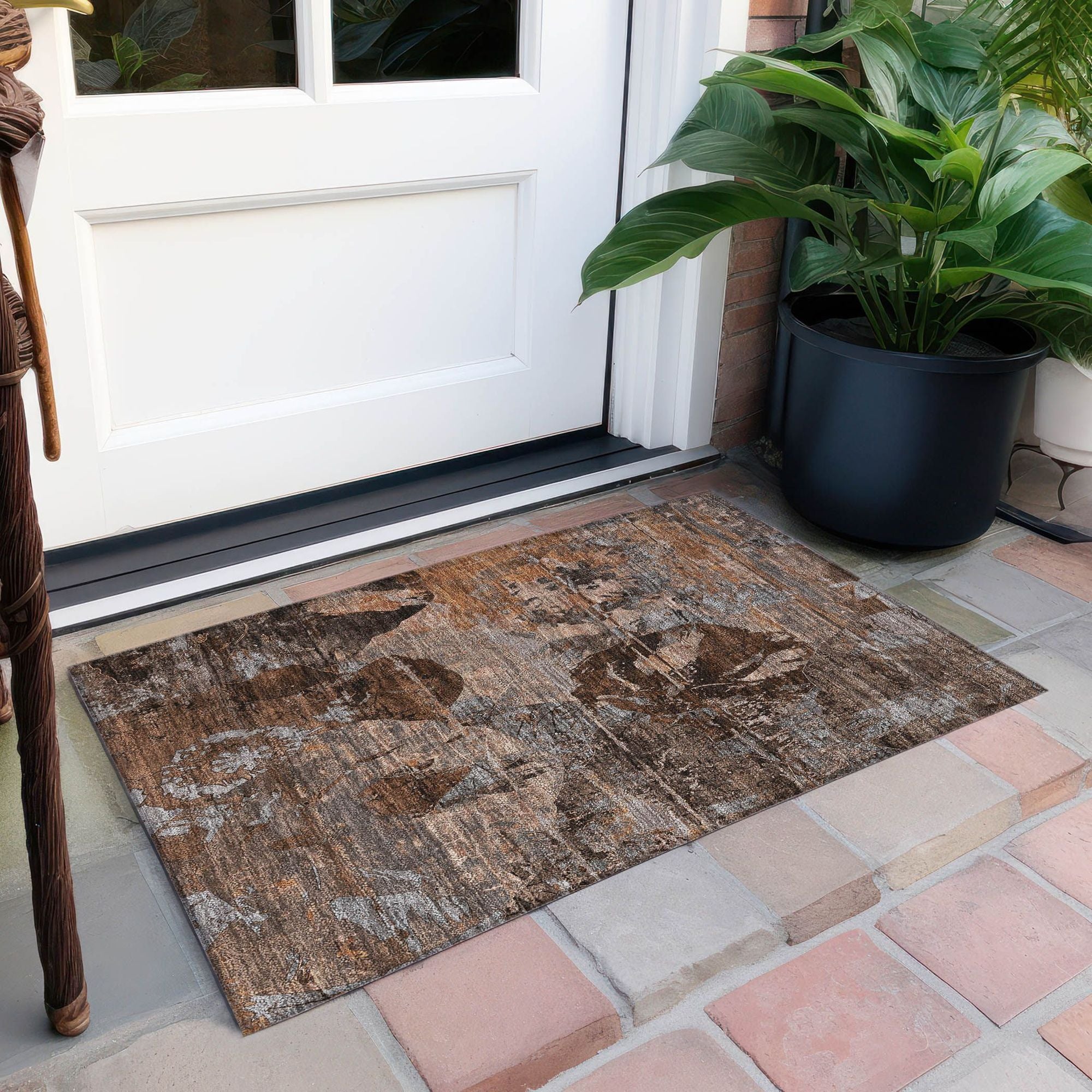 Machine Made ACN555 Terracotta Orange Rugs 