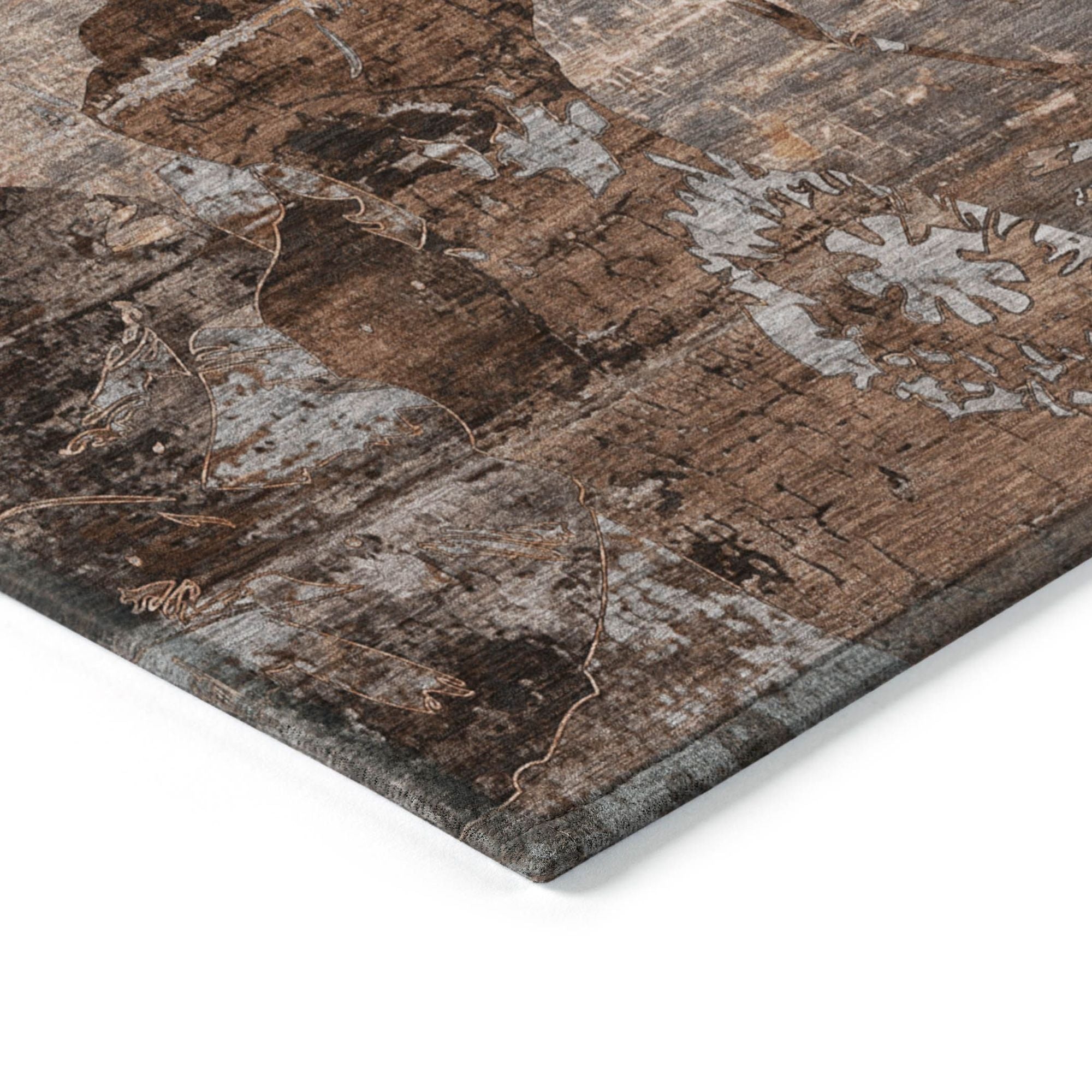 Machine Made ACN555 Terracotta Orange Rugs 