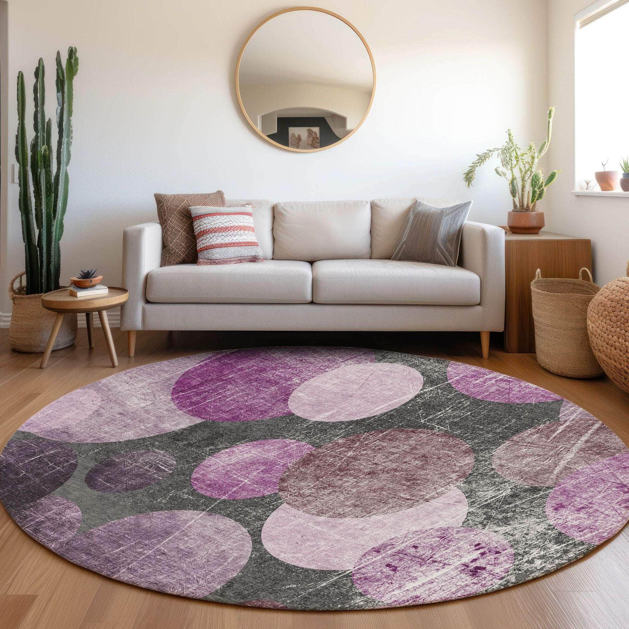Machine Made ACN556 Garnet Red Rugs 