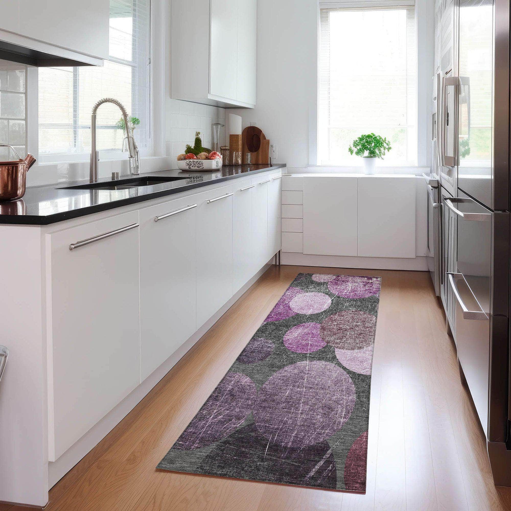 Machine Made ACN556 Garnet Red Rugs 