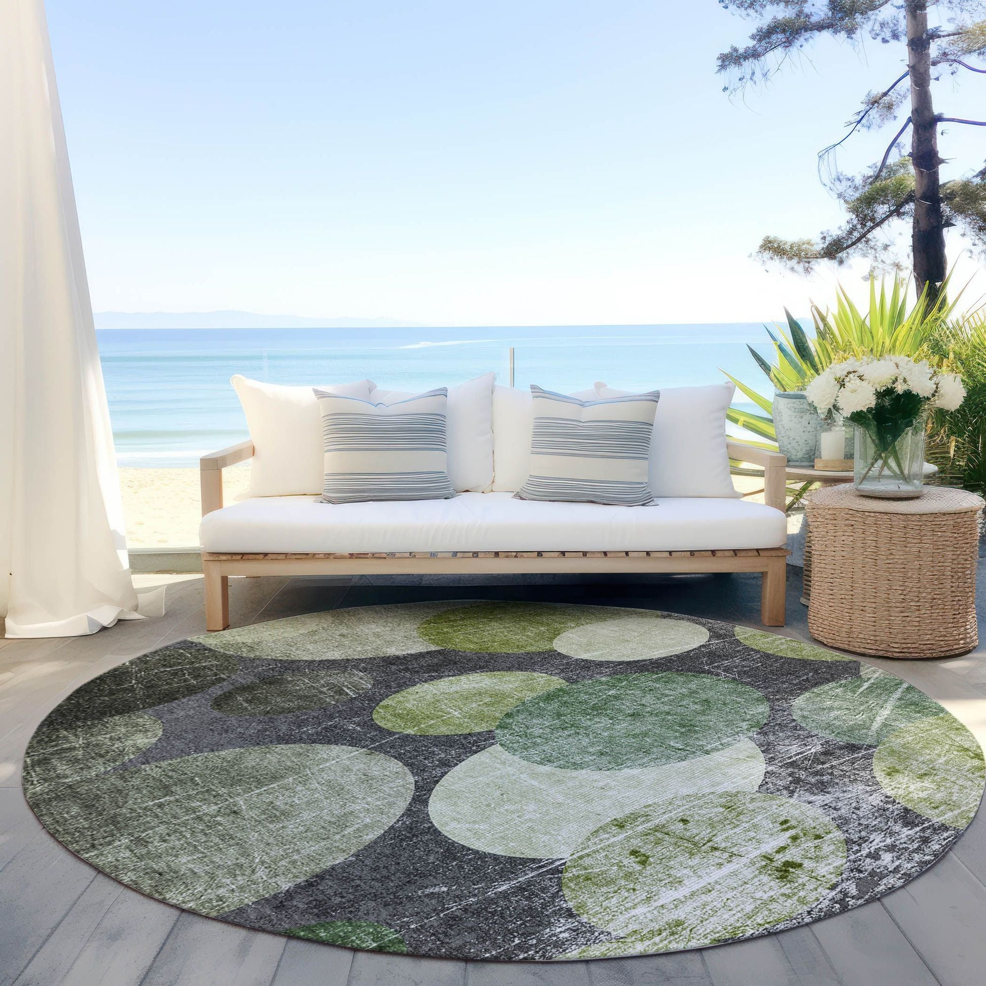 Machine Made ACN556 Green  Rugs 
