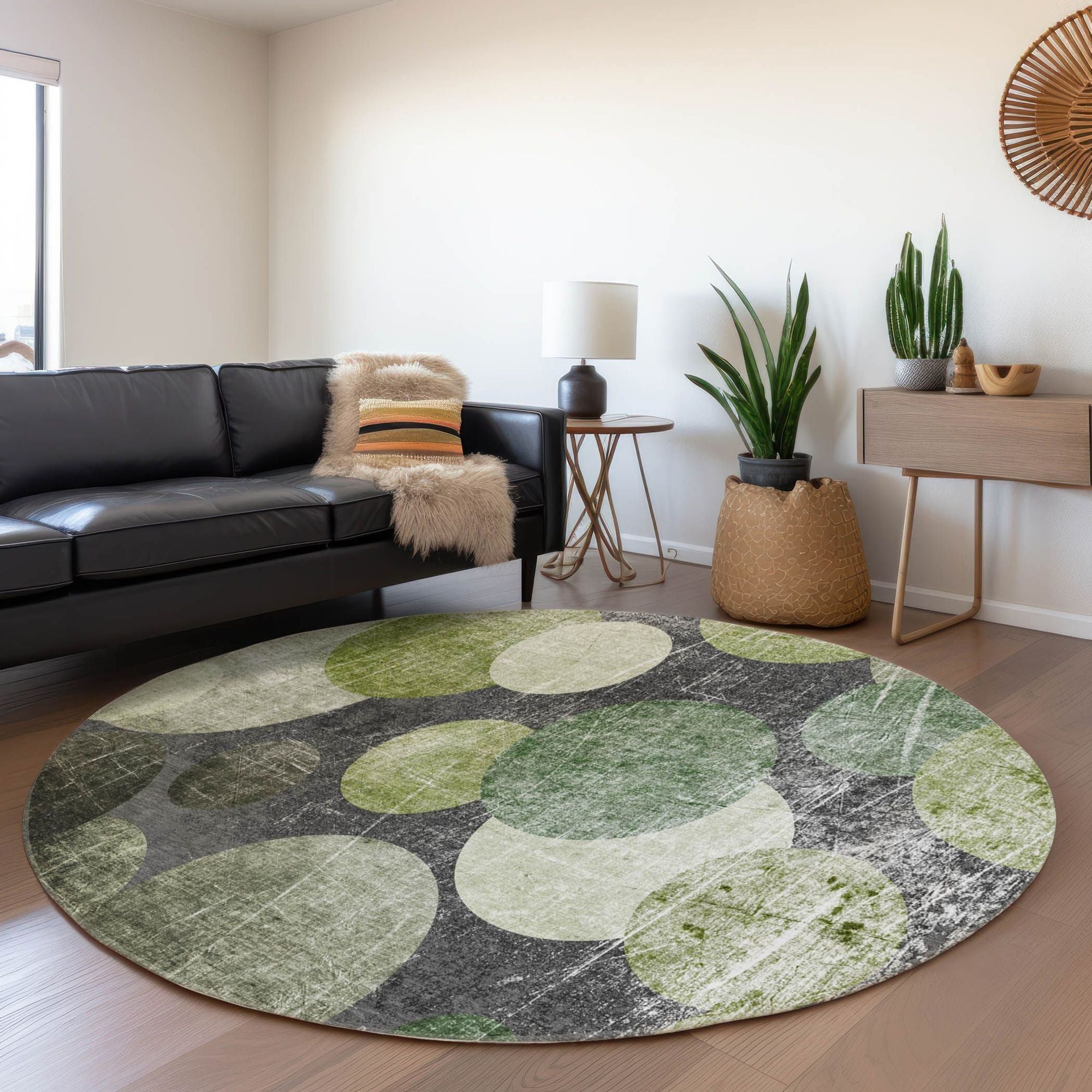 Machine Made ACN556 Green  Rugs 