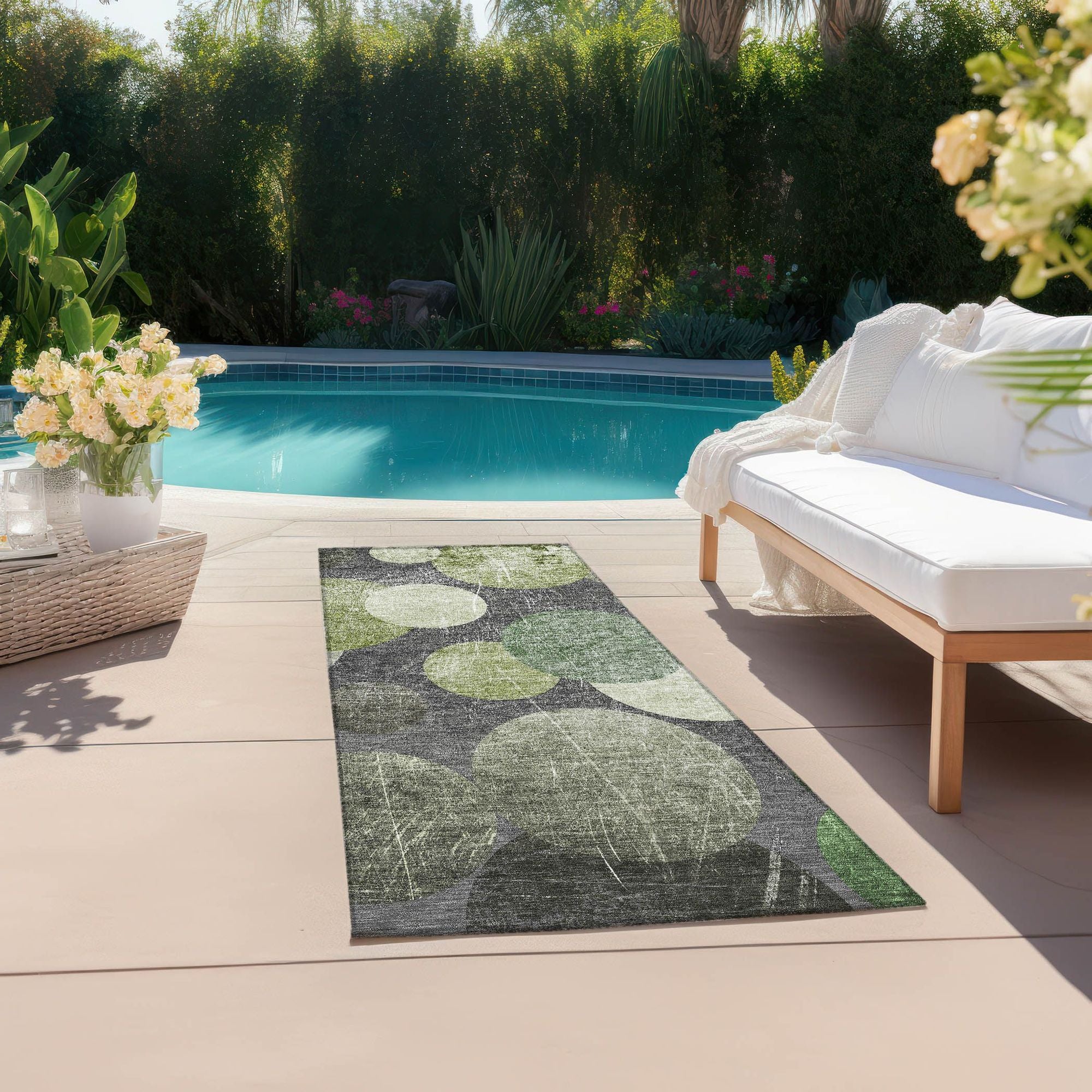 Machine Made ACN556 Green  Rugs 