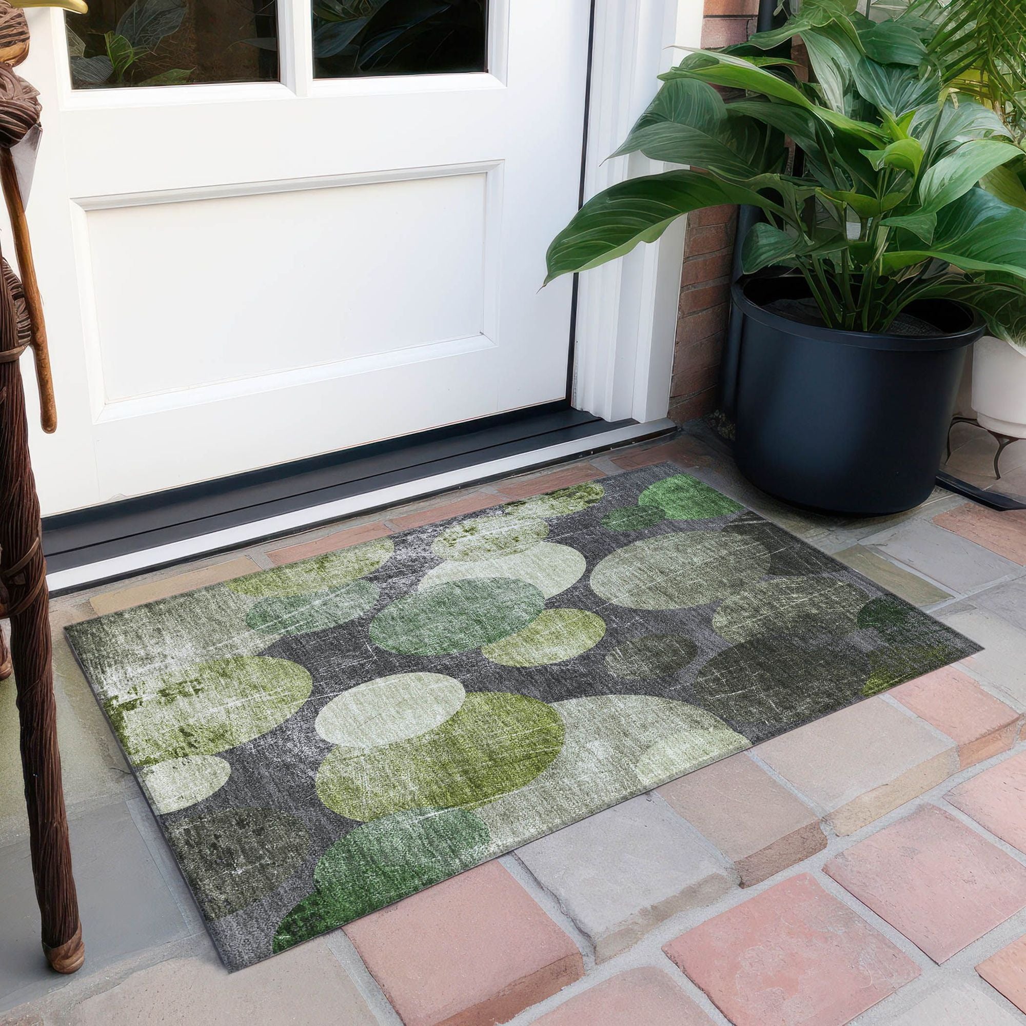 Machine Made ACN556 Green  Rugs 