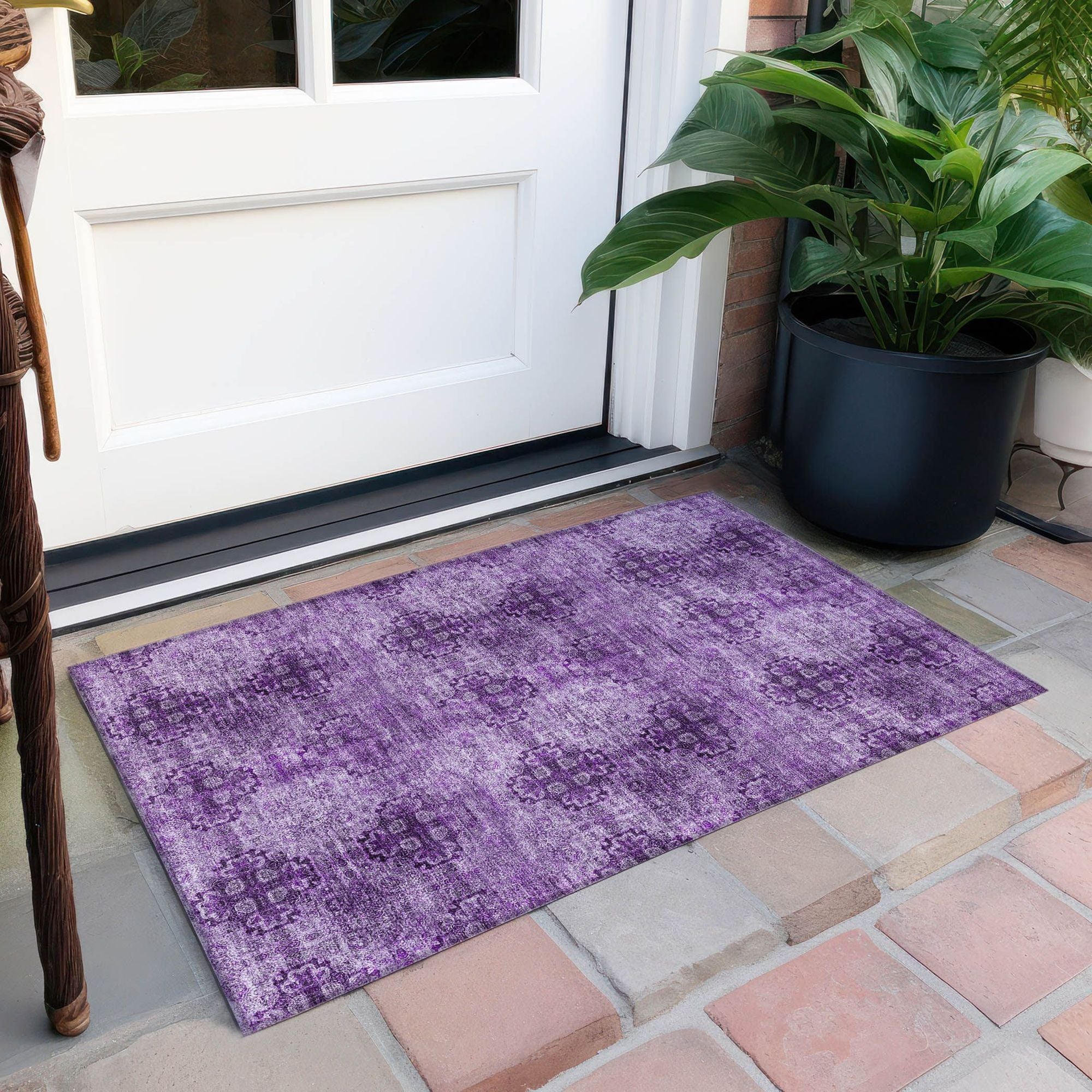 Machine Made ACN557 Eggplant Purple Rugs 