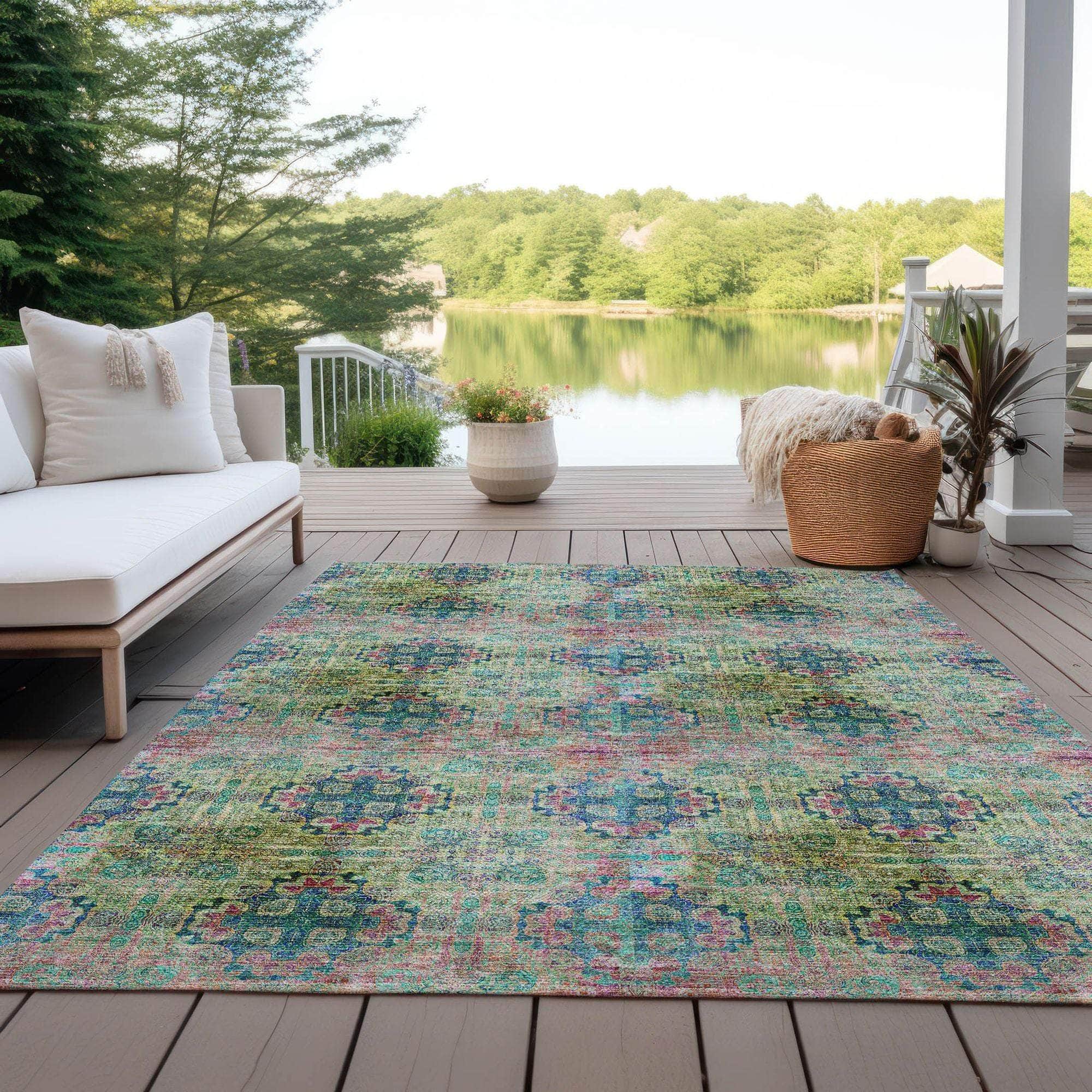Machine Made ACN557 Green  Rugs 