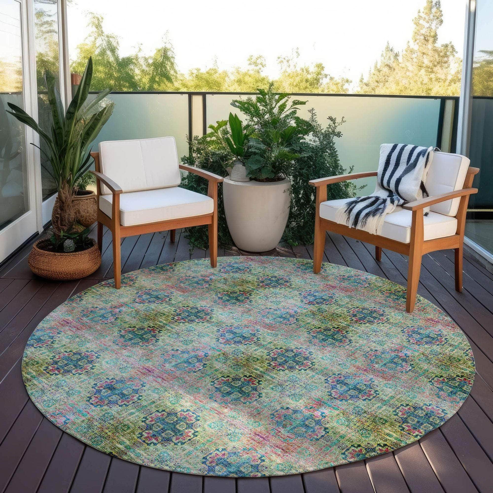 Machine Made ACN557 Green  Rugs 