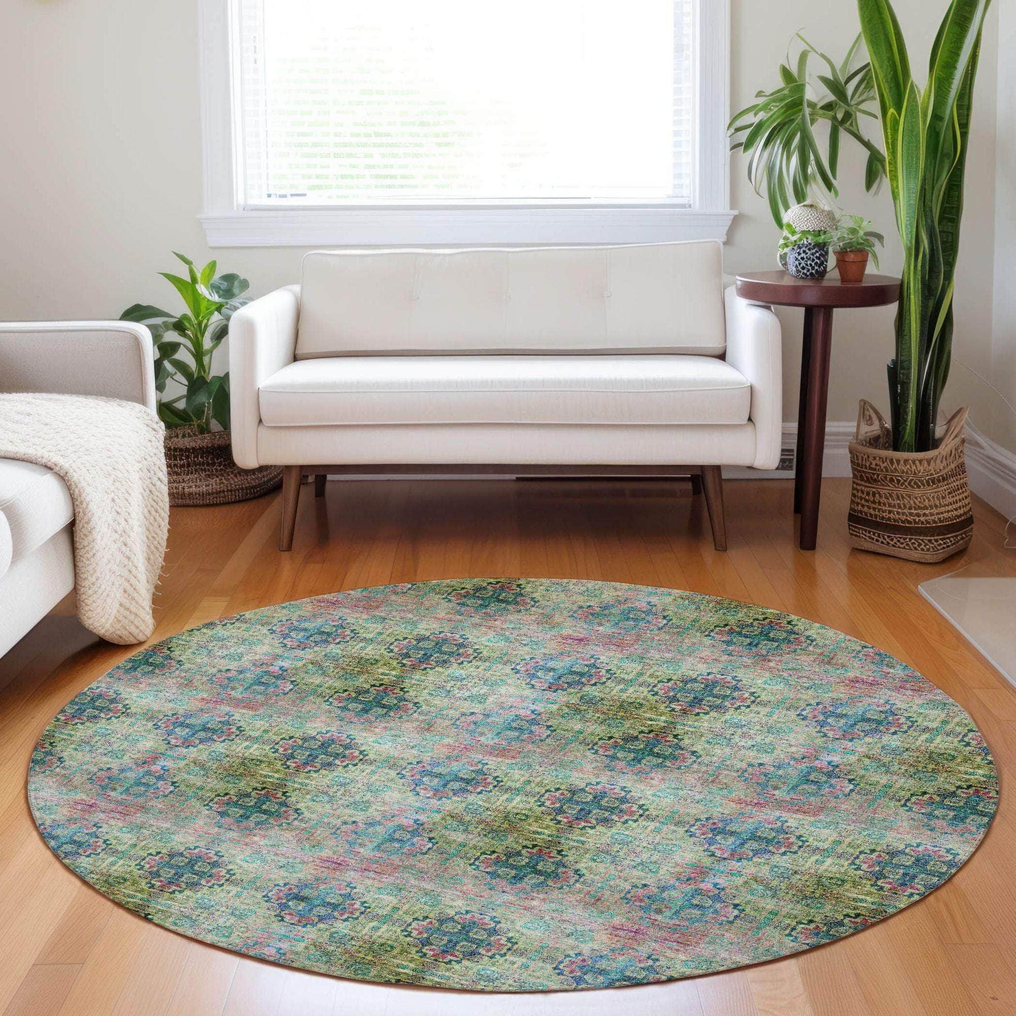 Machine Made ACN557 Green  Rugs 