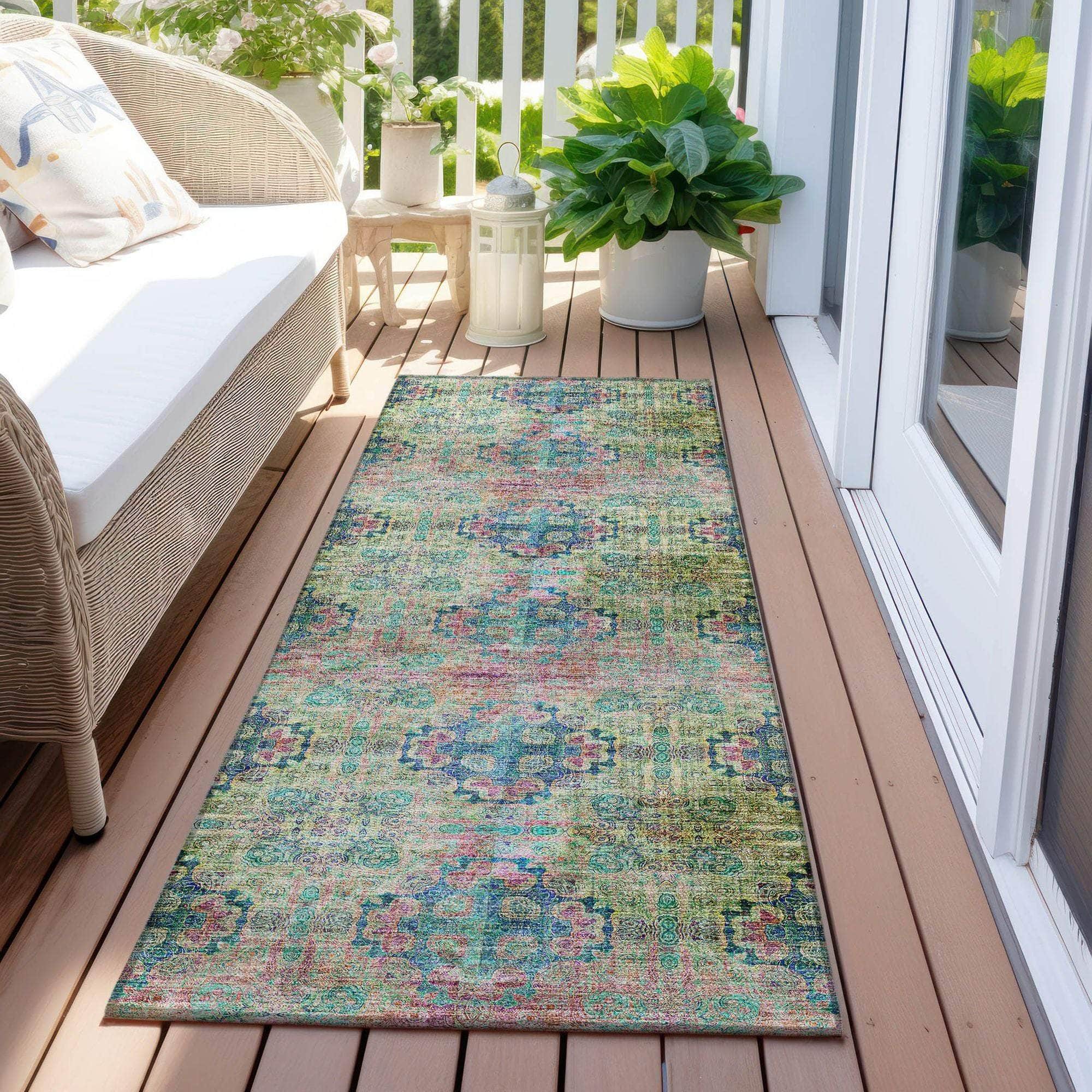 Machine Made ACN557 Green  Rugs 
