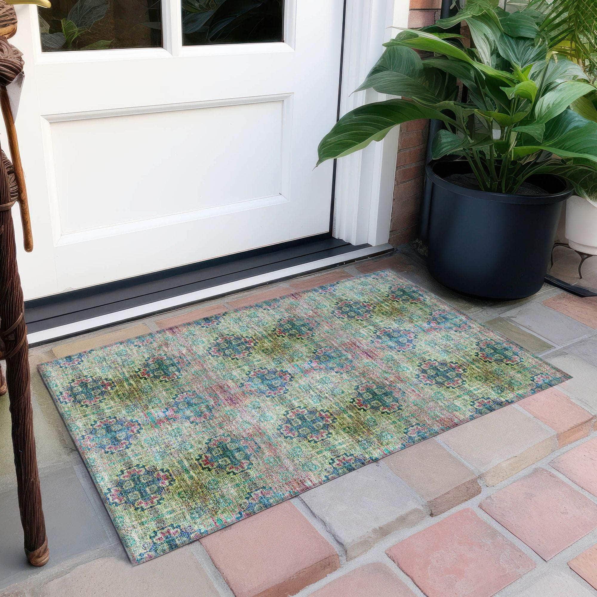 Machine Made ACN557 Green  Rugs 