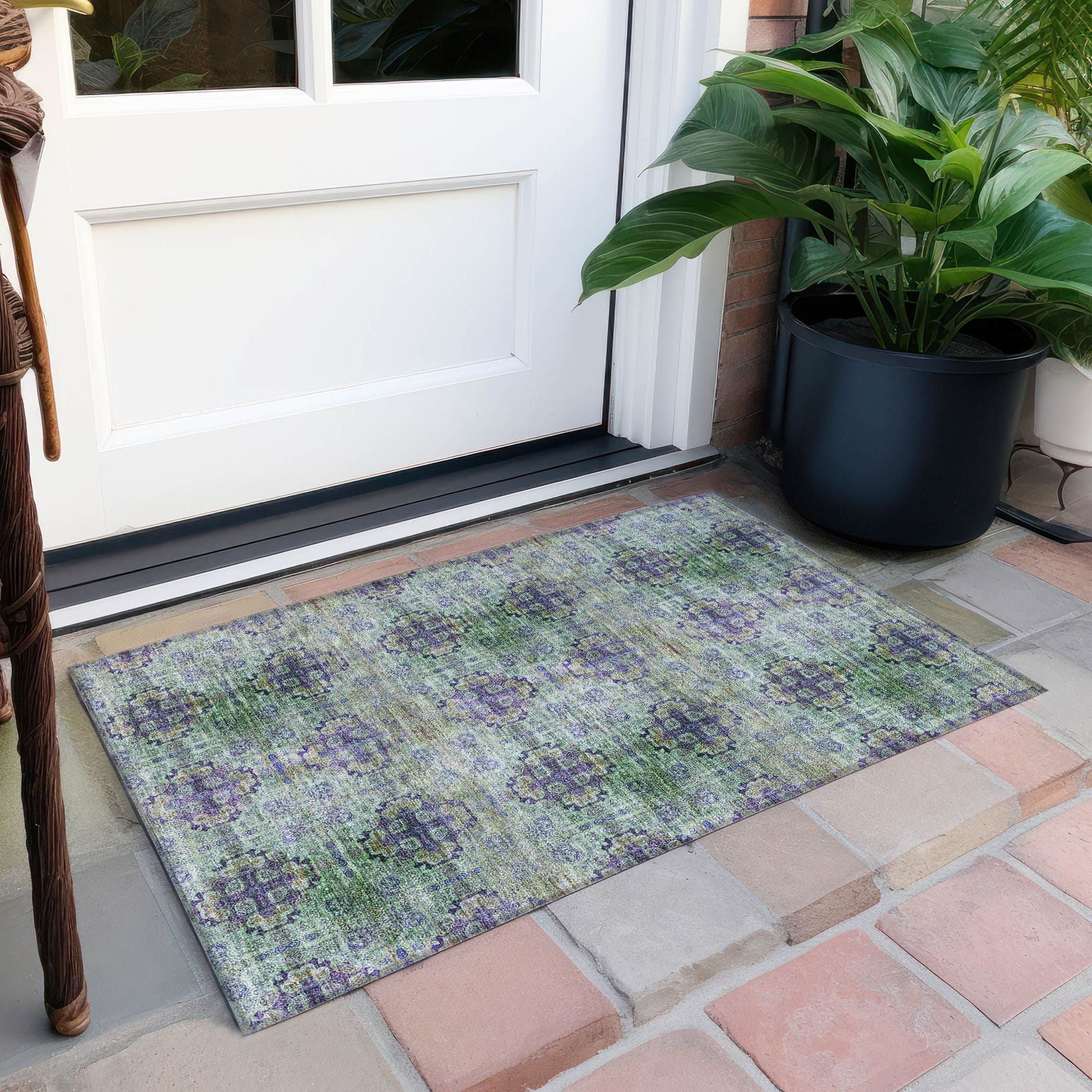 Machine Made ACN557 Purple  Rugs 