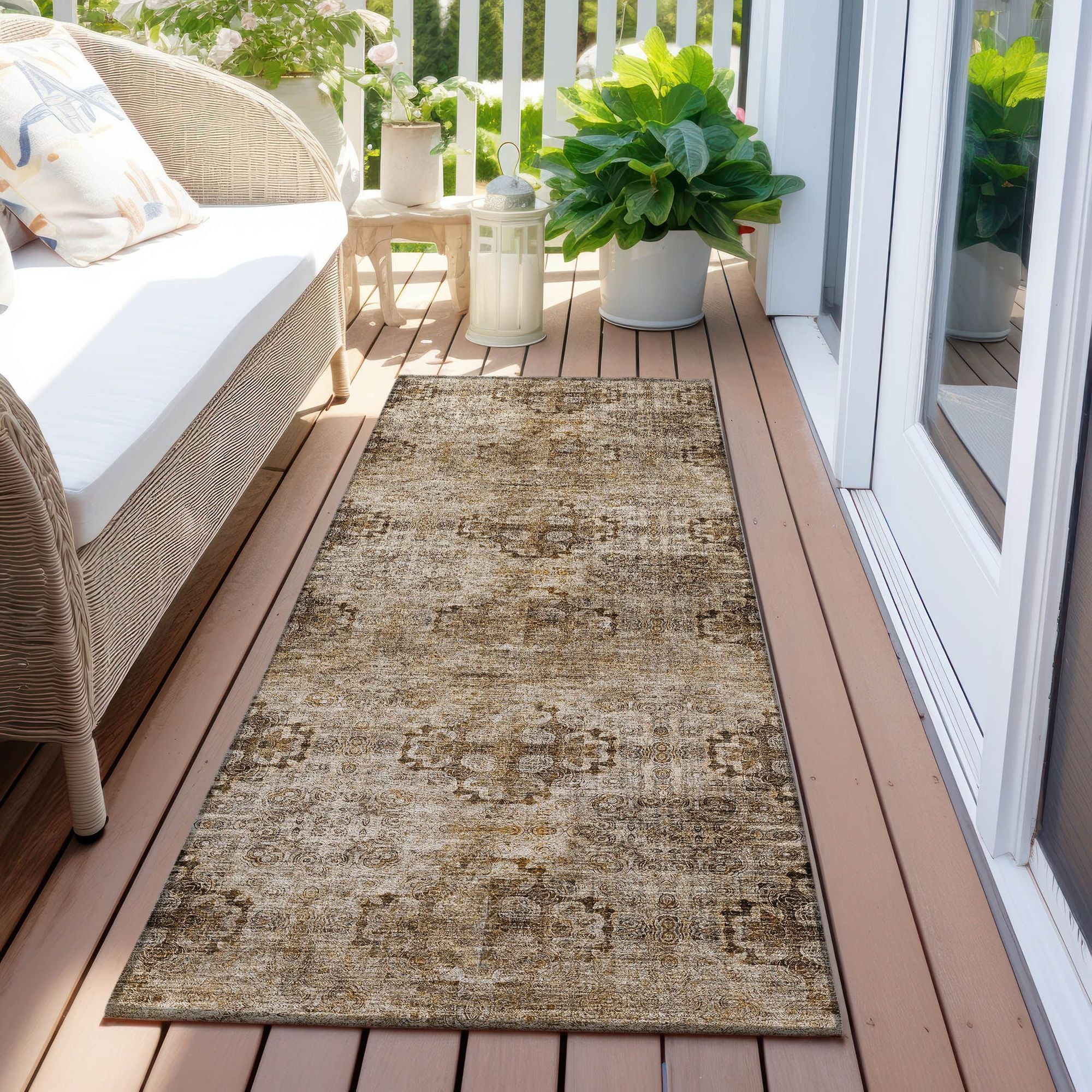 Machine Made ACN557 Taupe Brown Rugs 