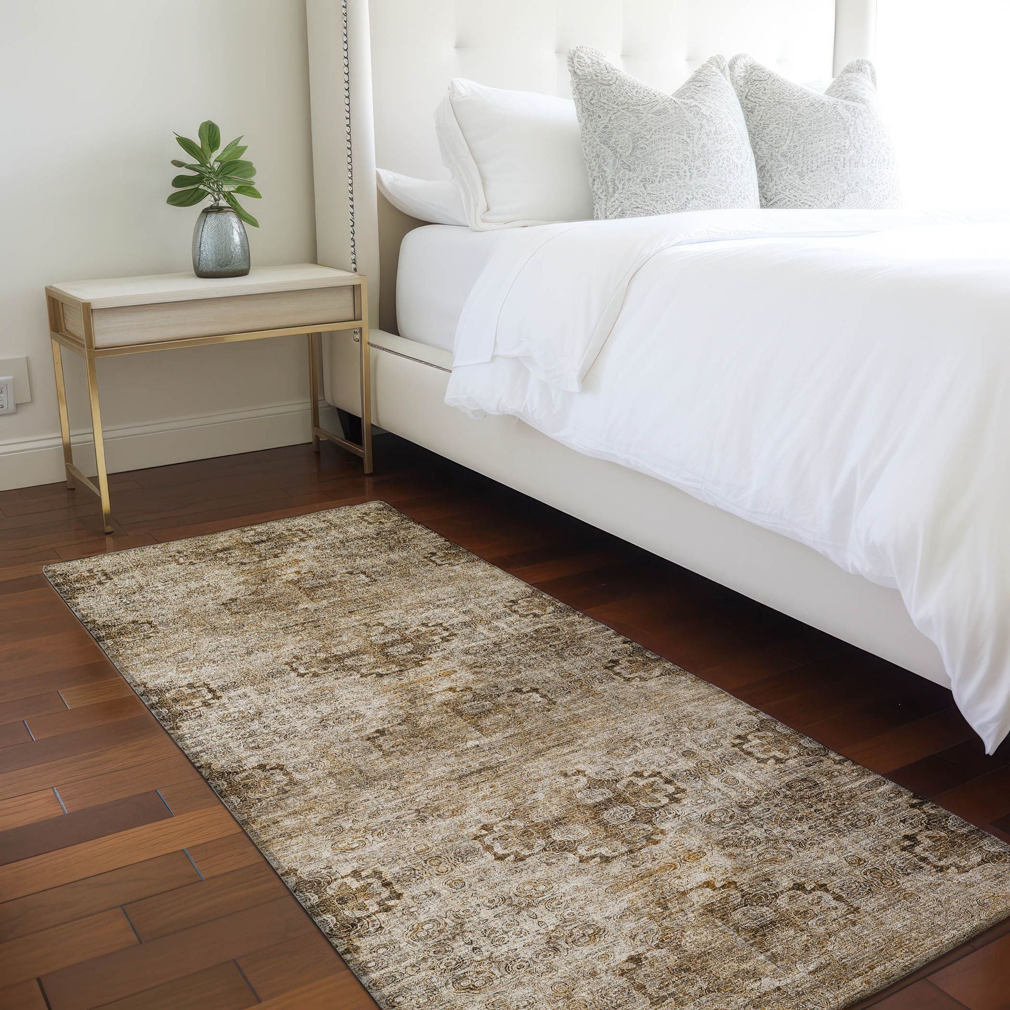 Machine Made ACN557 Taupe Brown Rugs 