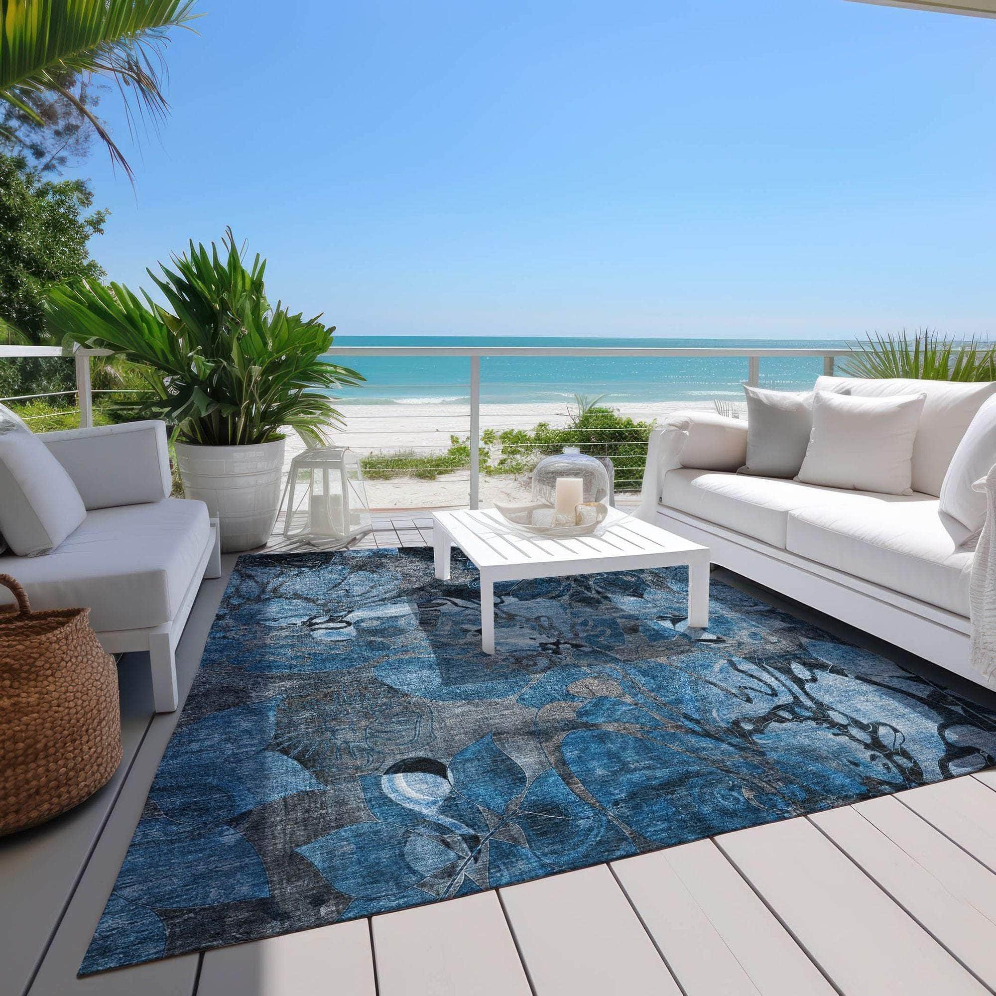 Machine Made ACN558 Blue  Rugs 