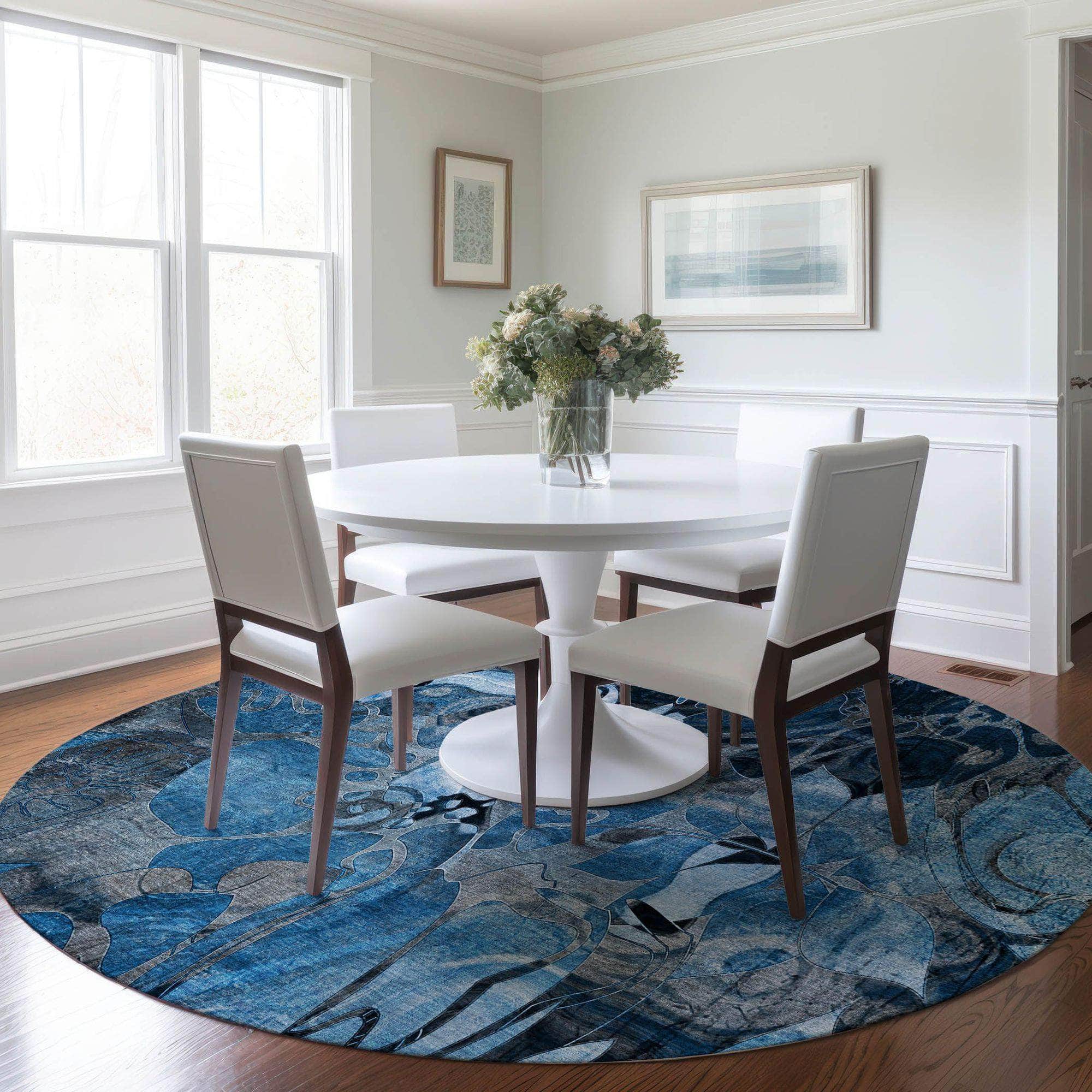 Machine Made ACN558 Blue  Rugs 