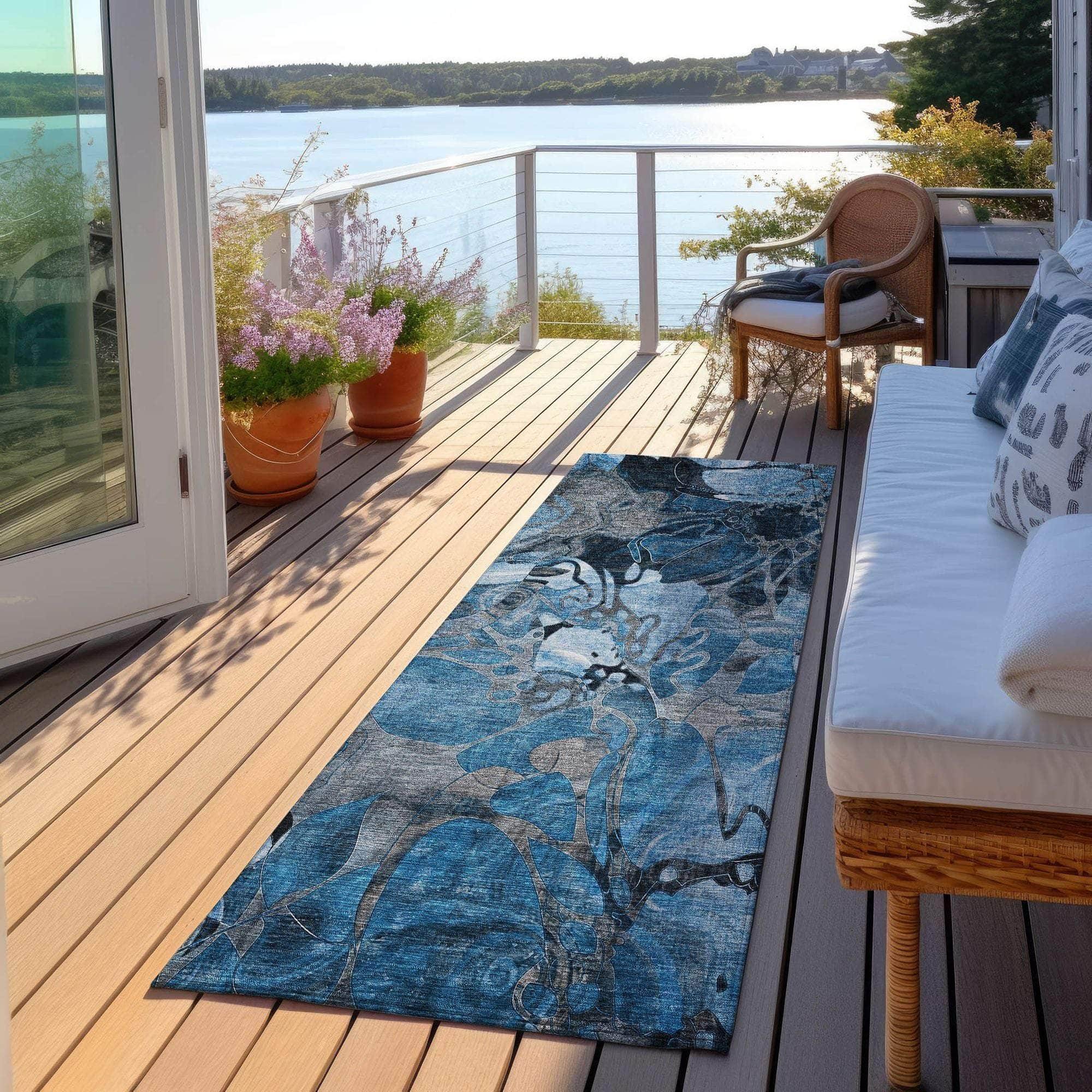 Machine Made ACN558 Blue  Rugs 