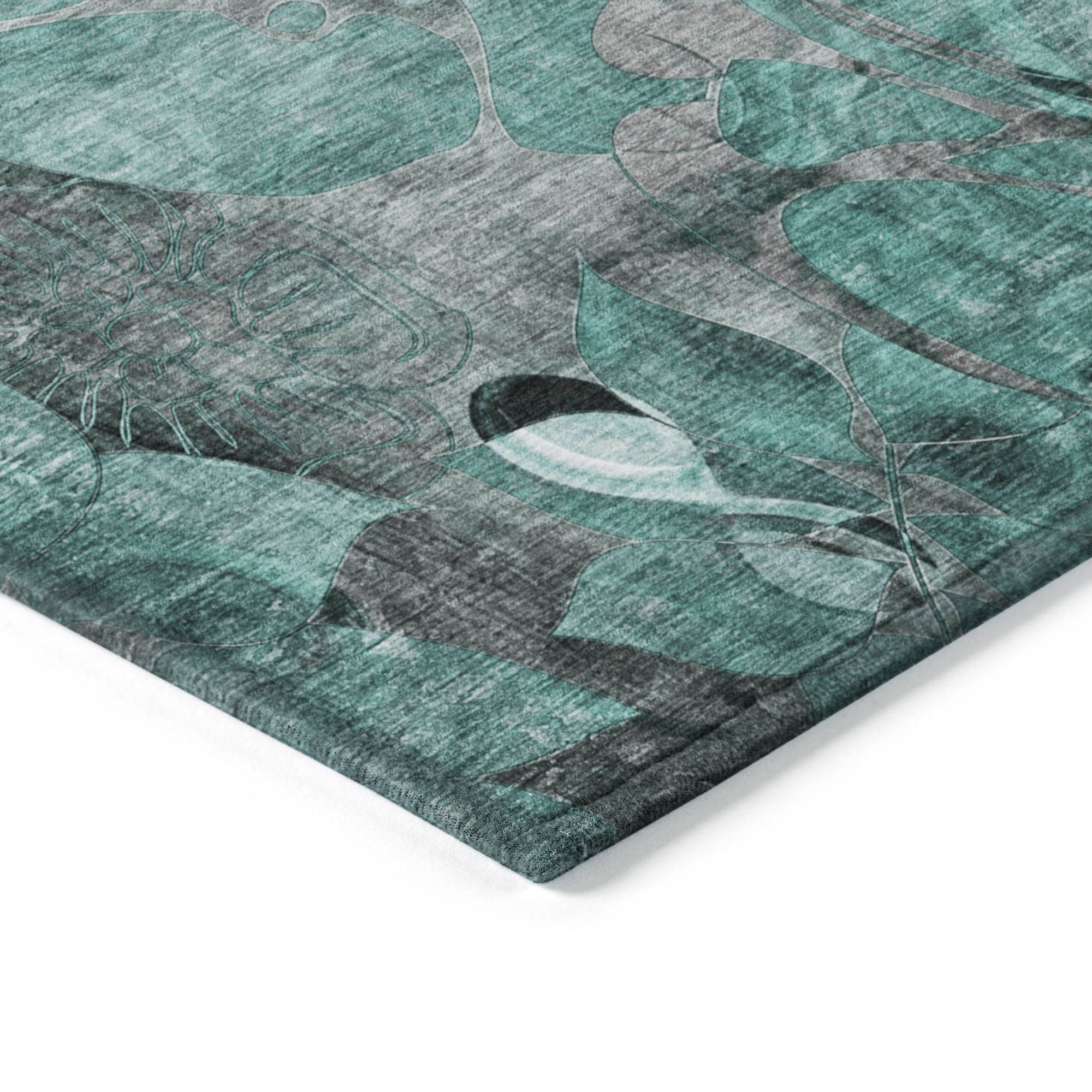 Machine Made ACN558 Teal  Rugs 