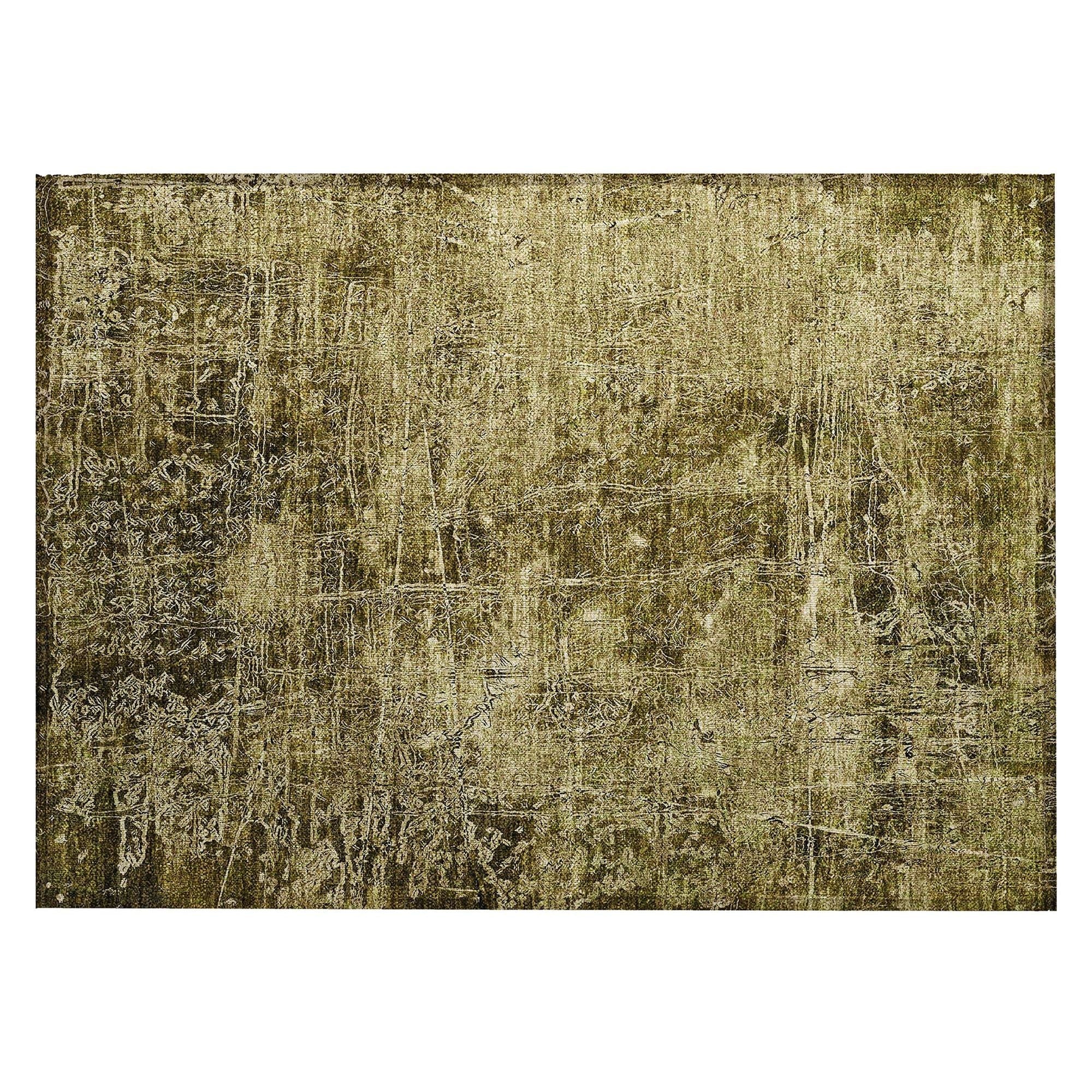 Machine Washable Brown Rug - Indoor / Outdoor - Kids / Pet Friendly Organic Print Rug