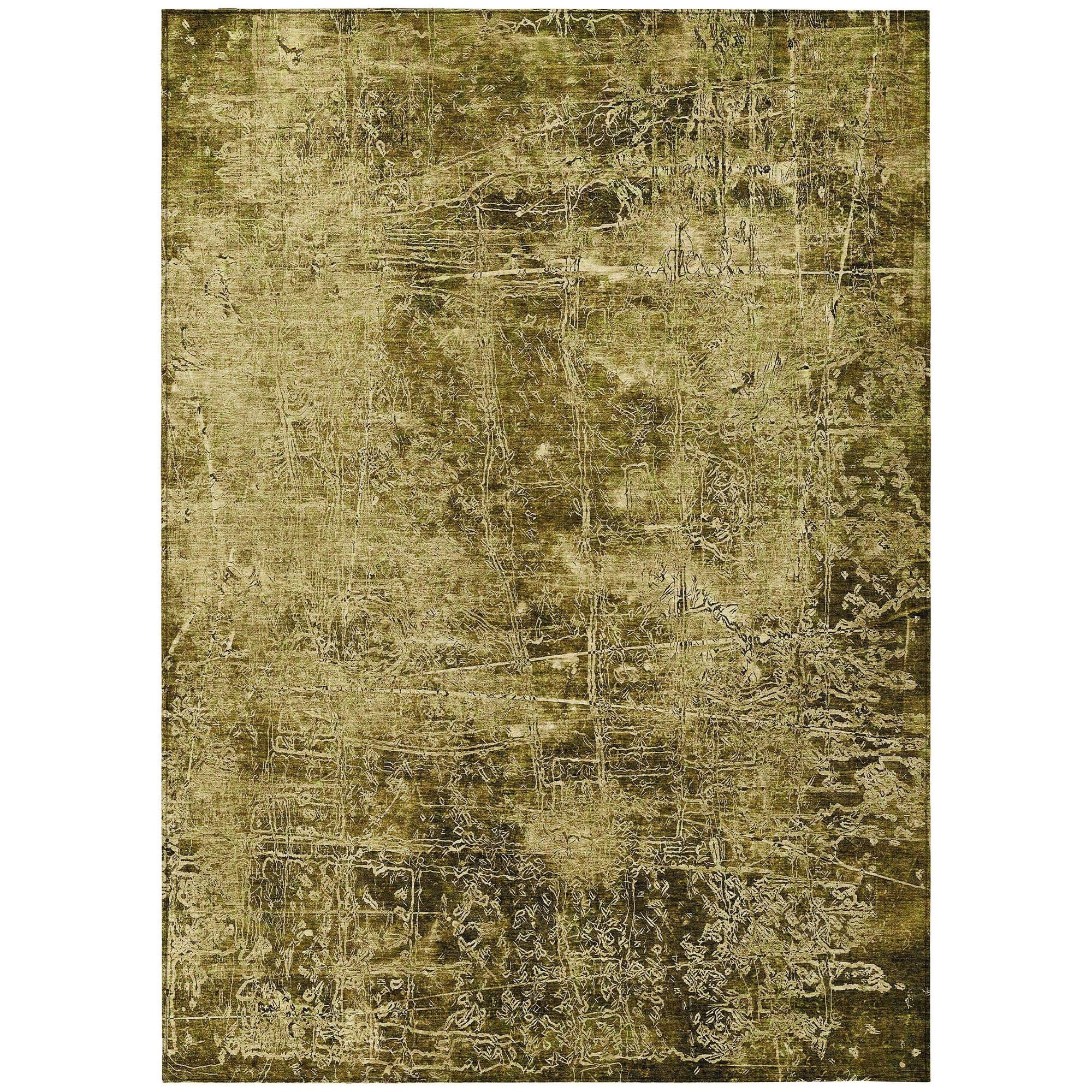 Machine Washable Brown Rug - Indoor / Outdoor - Kids / Pet Friendly Organic Print Rug
