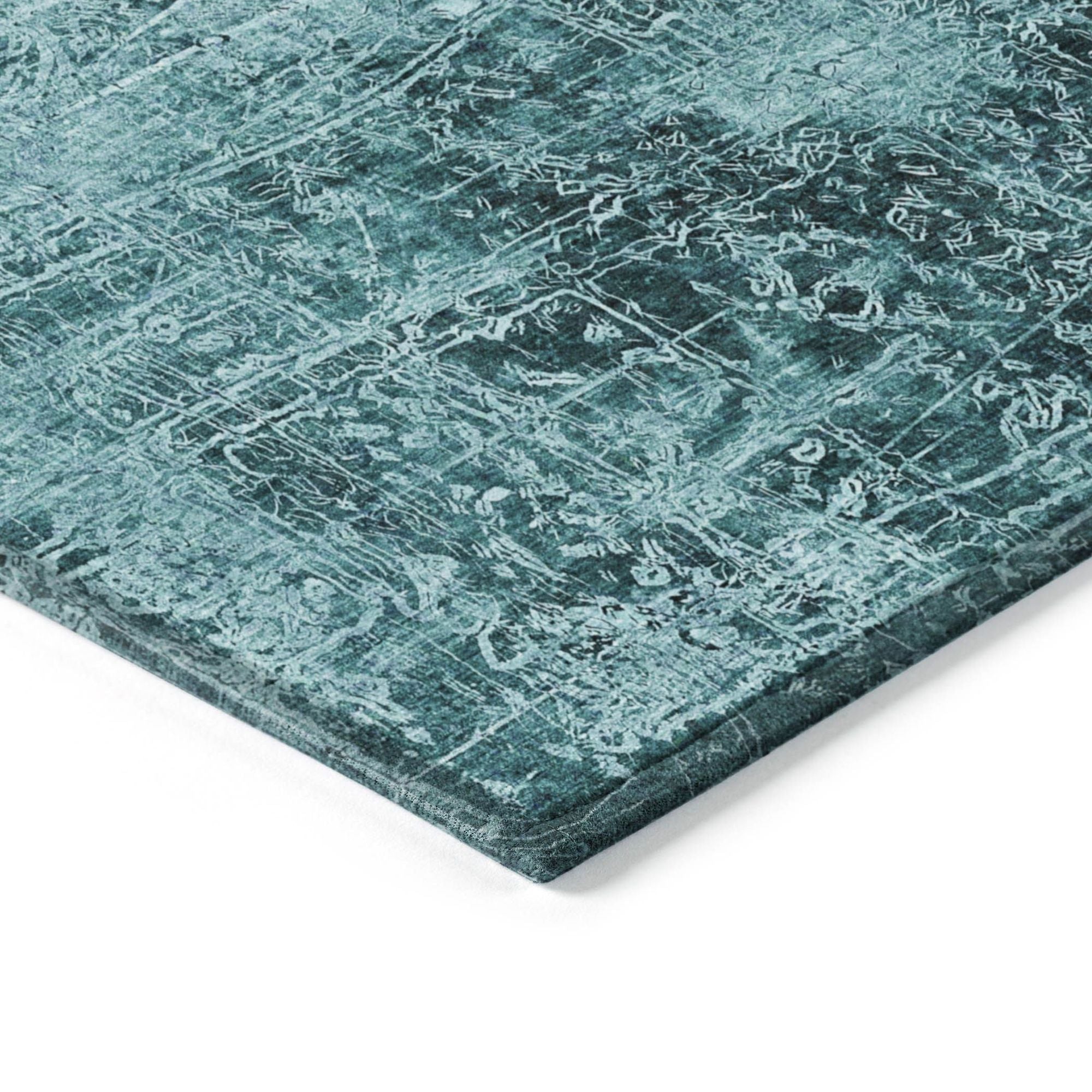 Machine Made ACN559 Teal  Rugs 